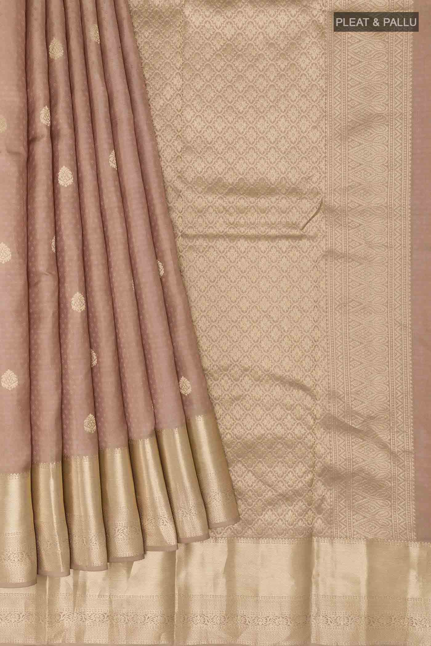 Dark Beige Kanchipuram Silk Saree