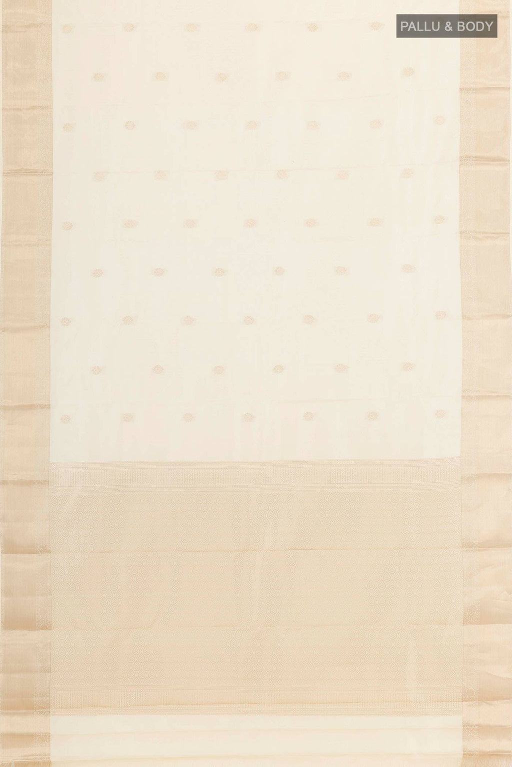 Off White Kanchipuram Silk Saree