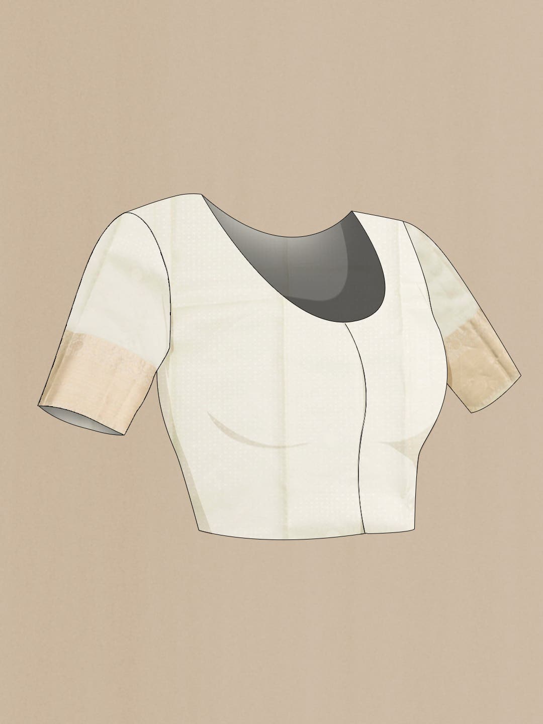 Off White Kanchipuram Silk Saree