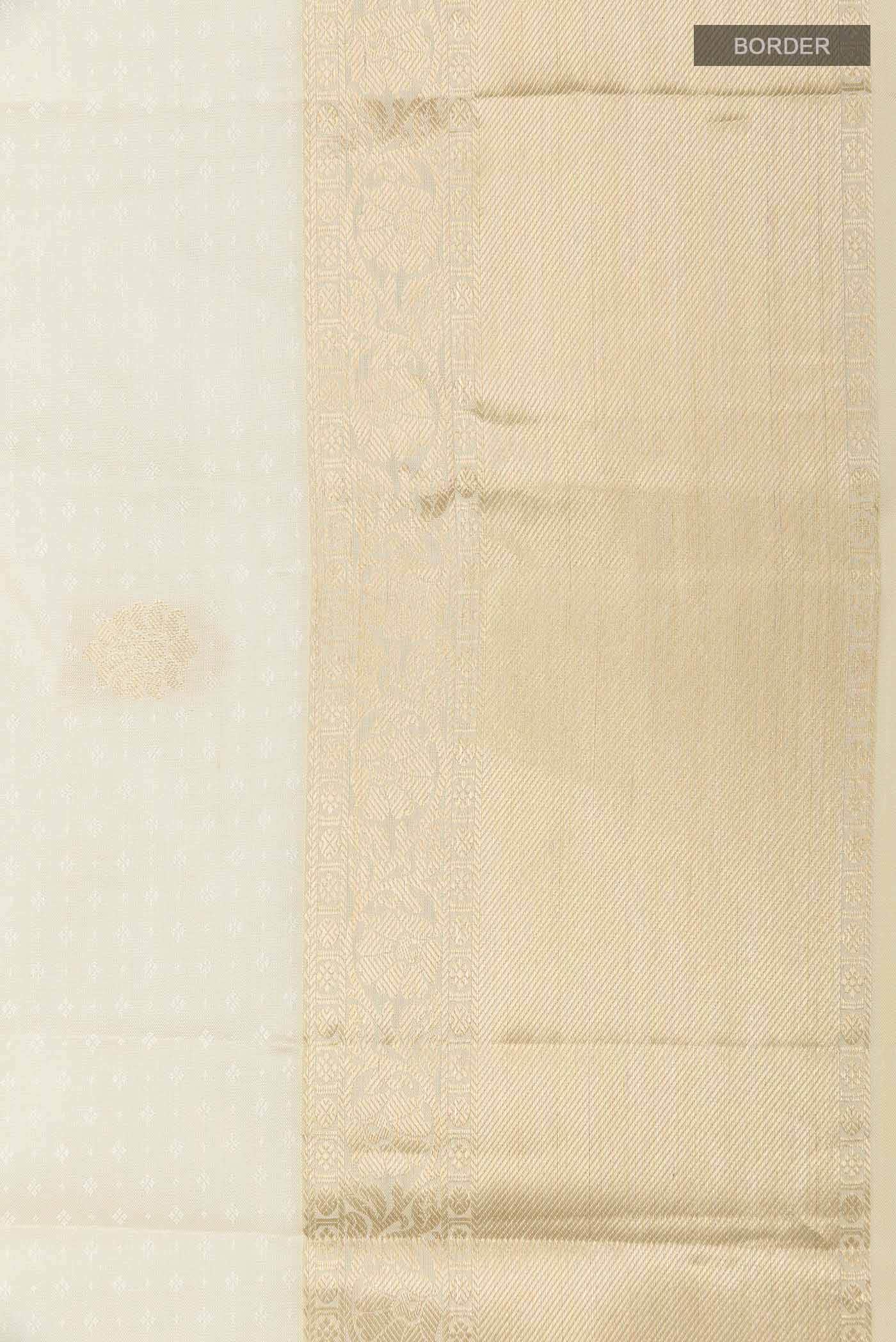 Off White Kanchipuram Silk Saree