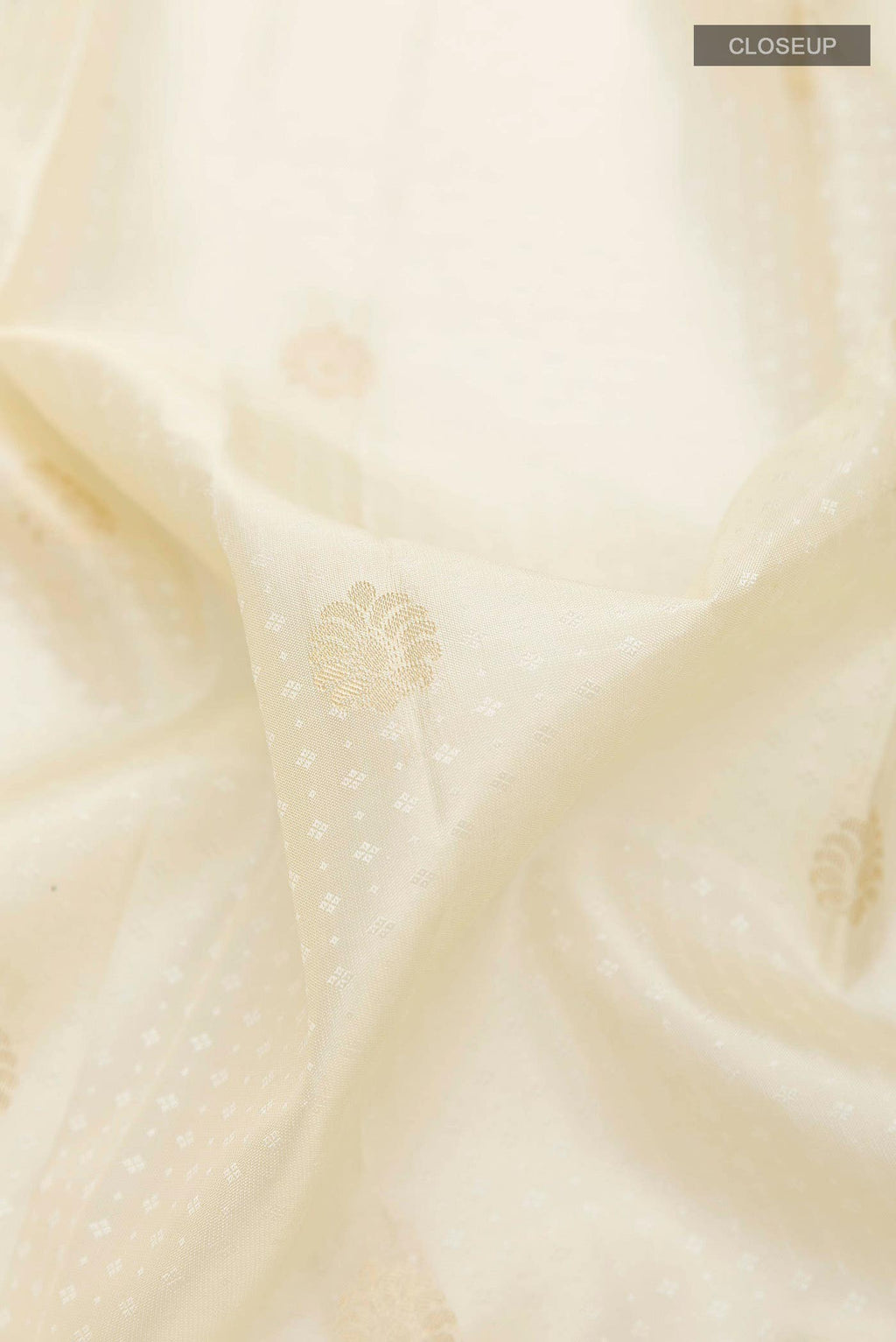 Off White Kanchipuram Silk Saree