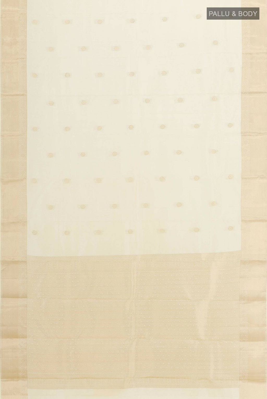 Off White Kanchipuram Silk Saree