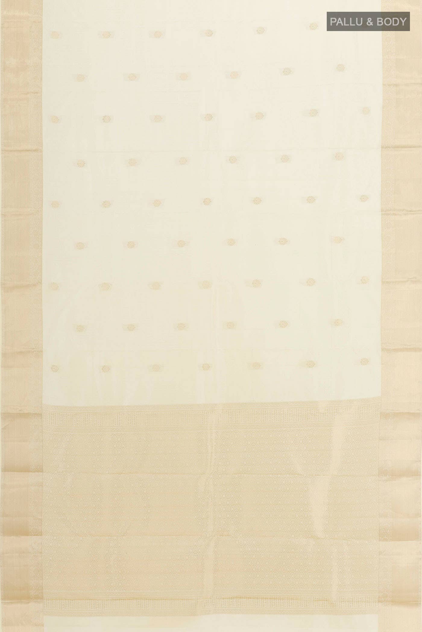 Off White Kanchipuram Silk Saree