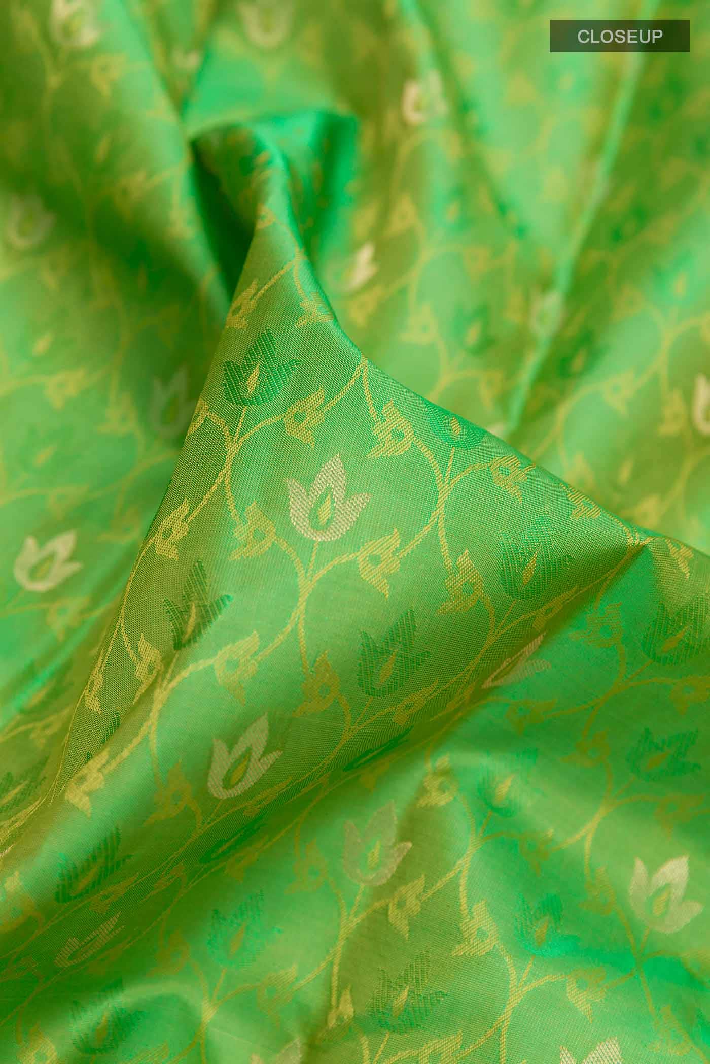 Green Dual Tone Kanchipuram Silk Saree