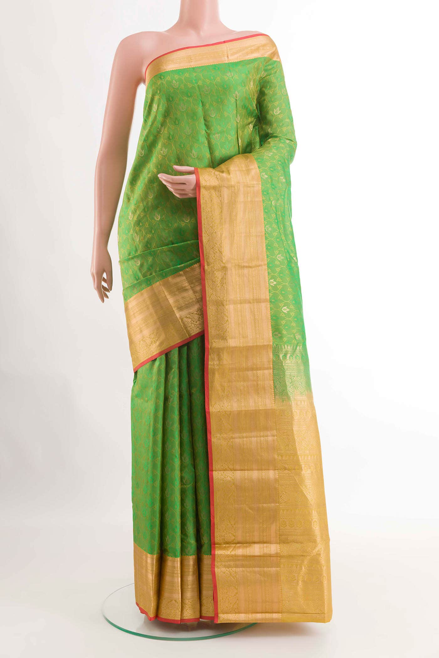 Green Dual Tone Kanchipuram Silk Saree