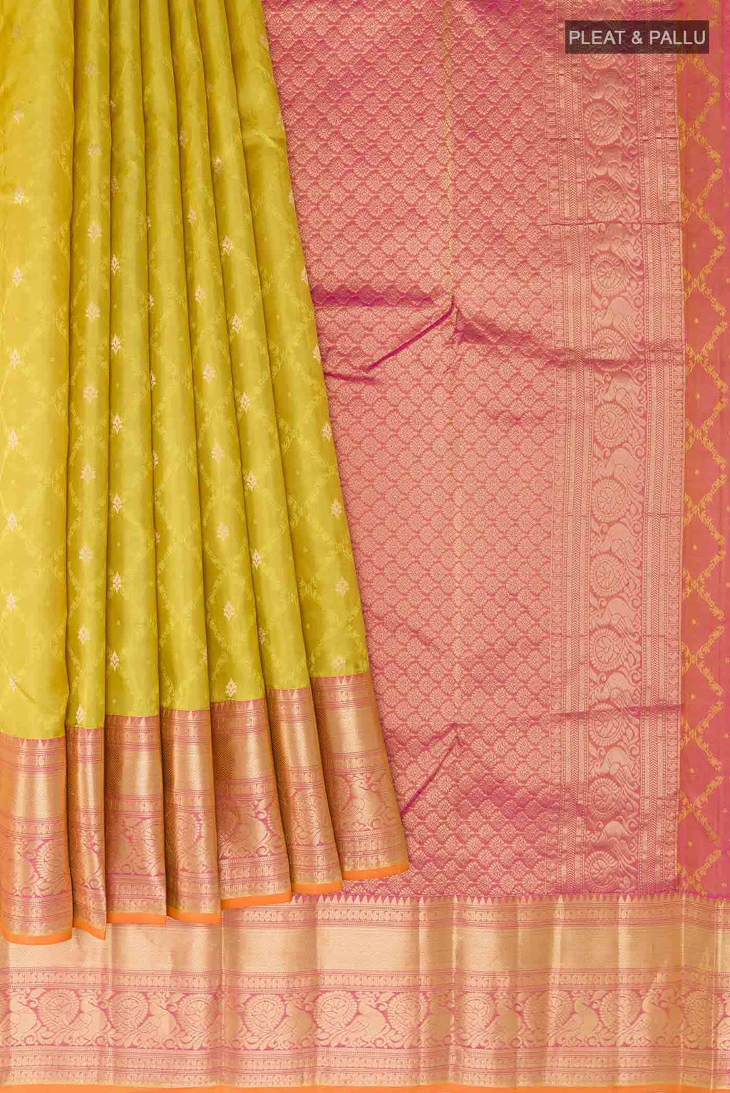 Yellow Dual Tone Kanchipuram Silk Saree