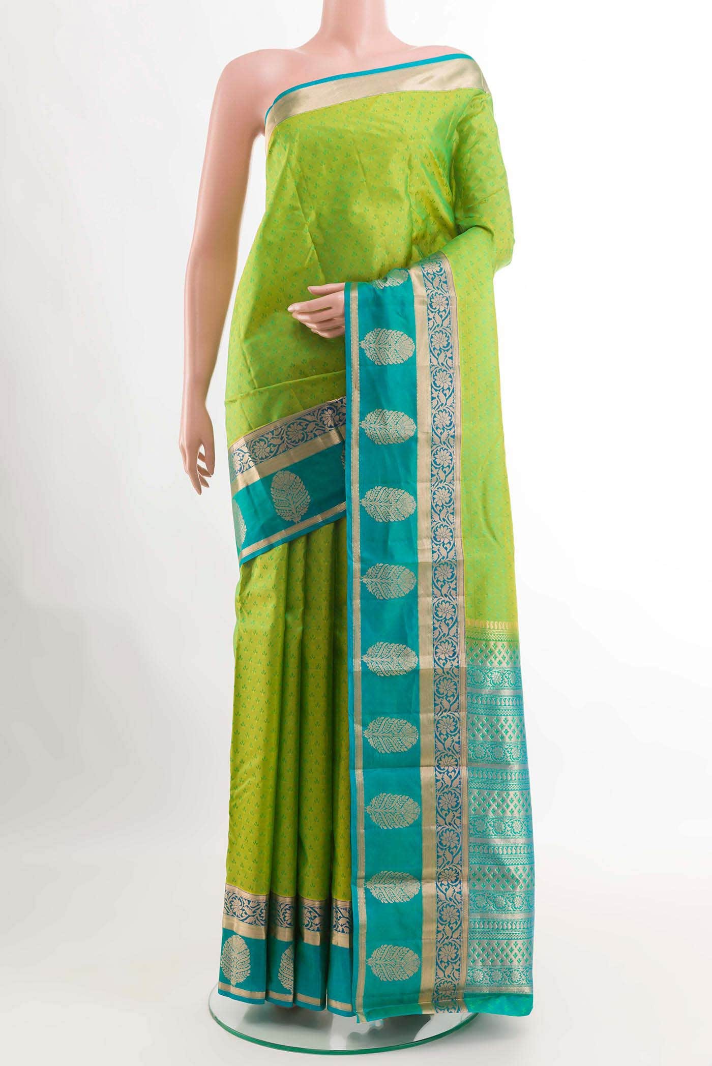 Green Dual Tone Kanchipuram Silk Saree