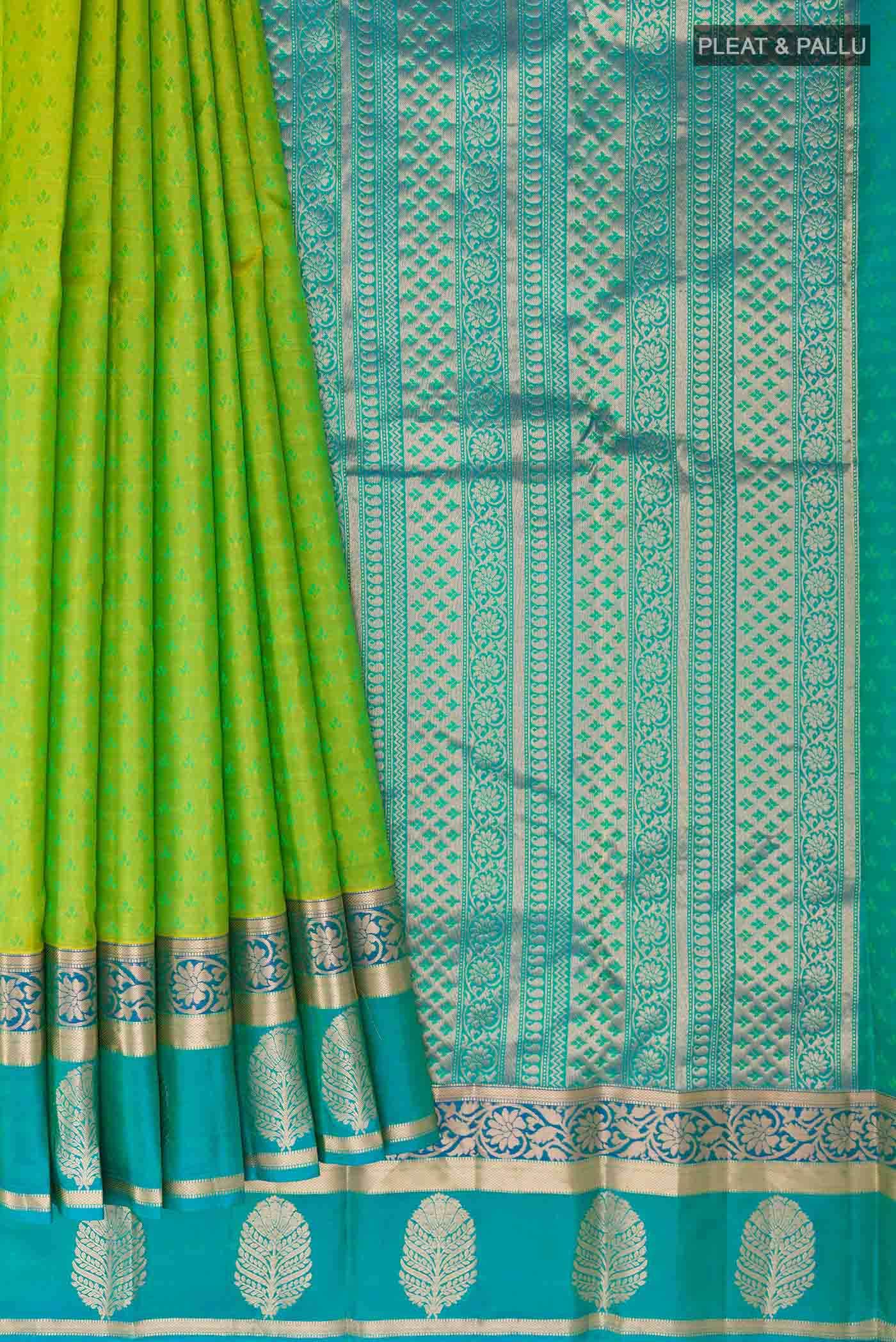 Green Dual Tone Kanchipuram Silk Saree