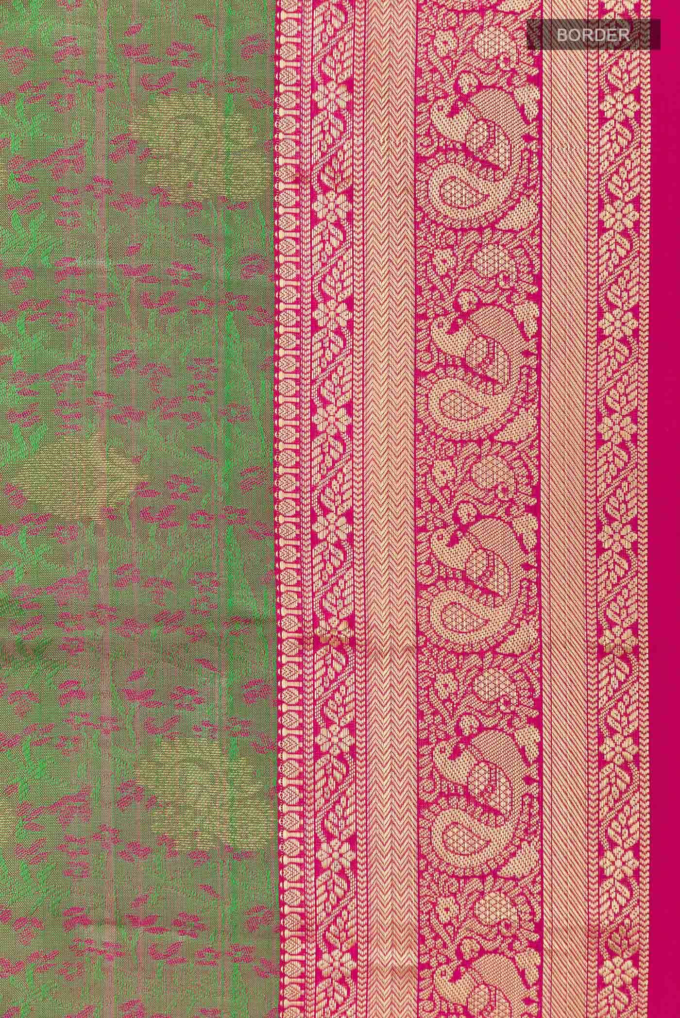 Green Dual Tone Kanchipuram Silk Saree