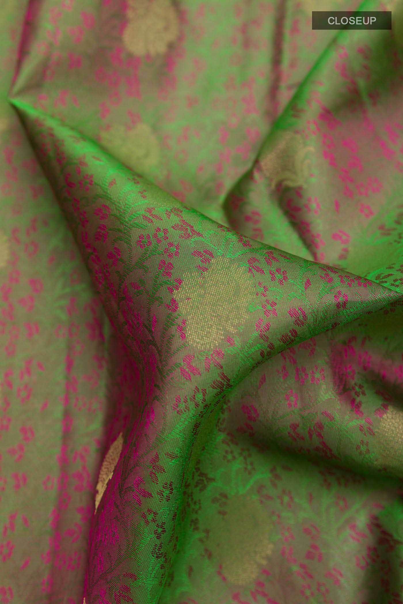 Green Dual Tone Kanchipuram Silk Saree