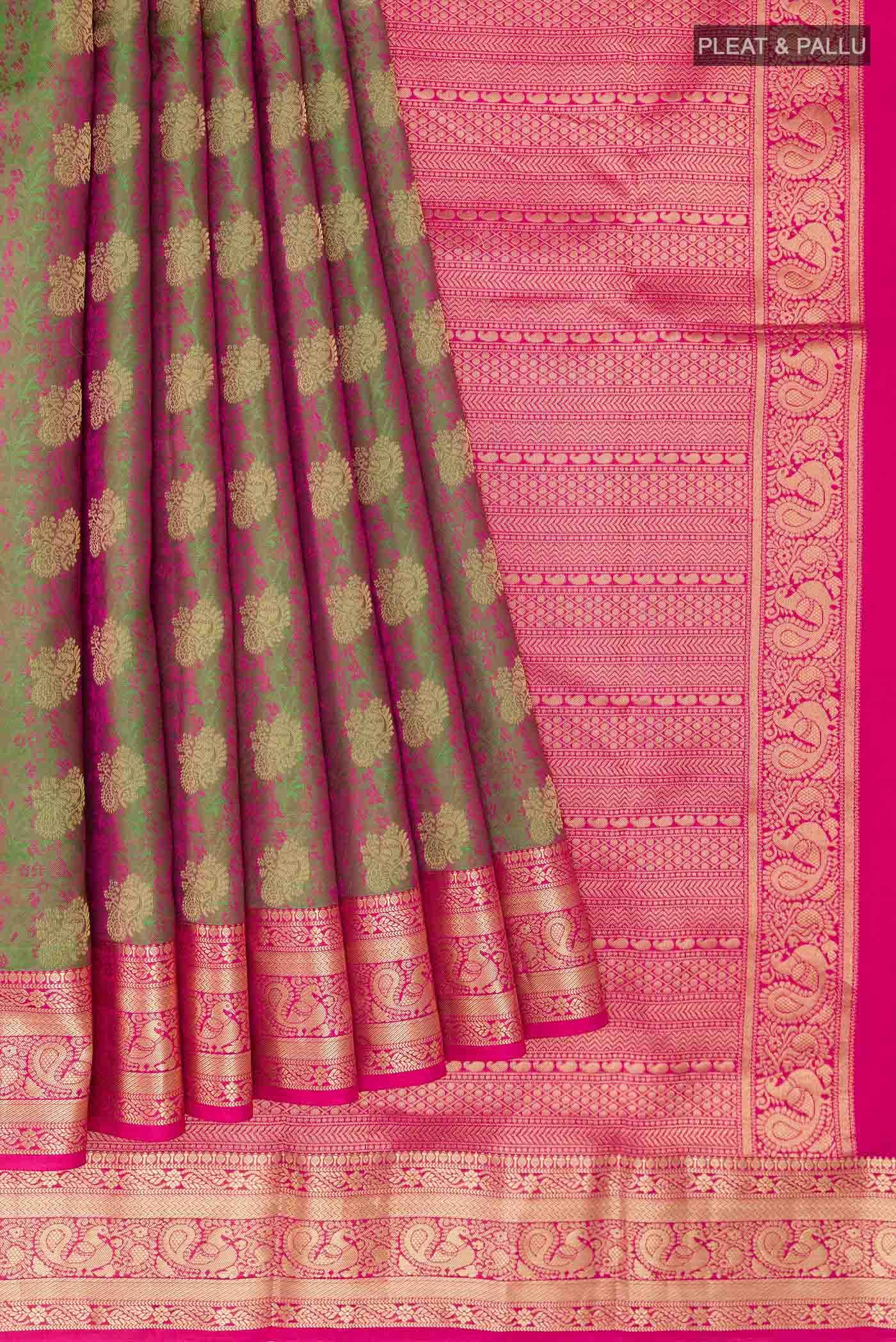 Green Dual Tone Kanchipuram Silk Saree