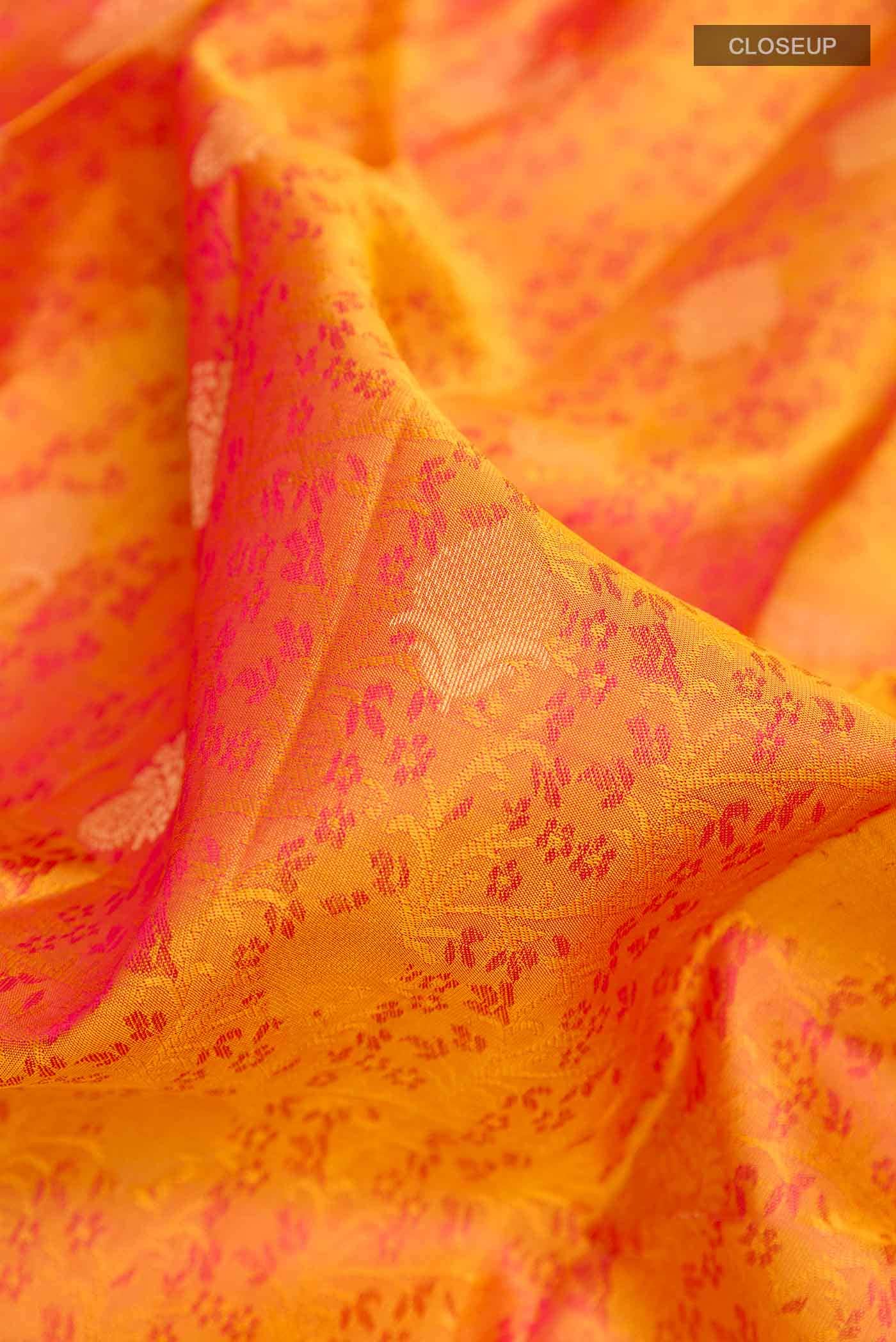 Yellow Dual Tone Kanchipuram Silk Saree