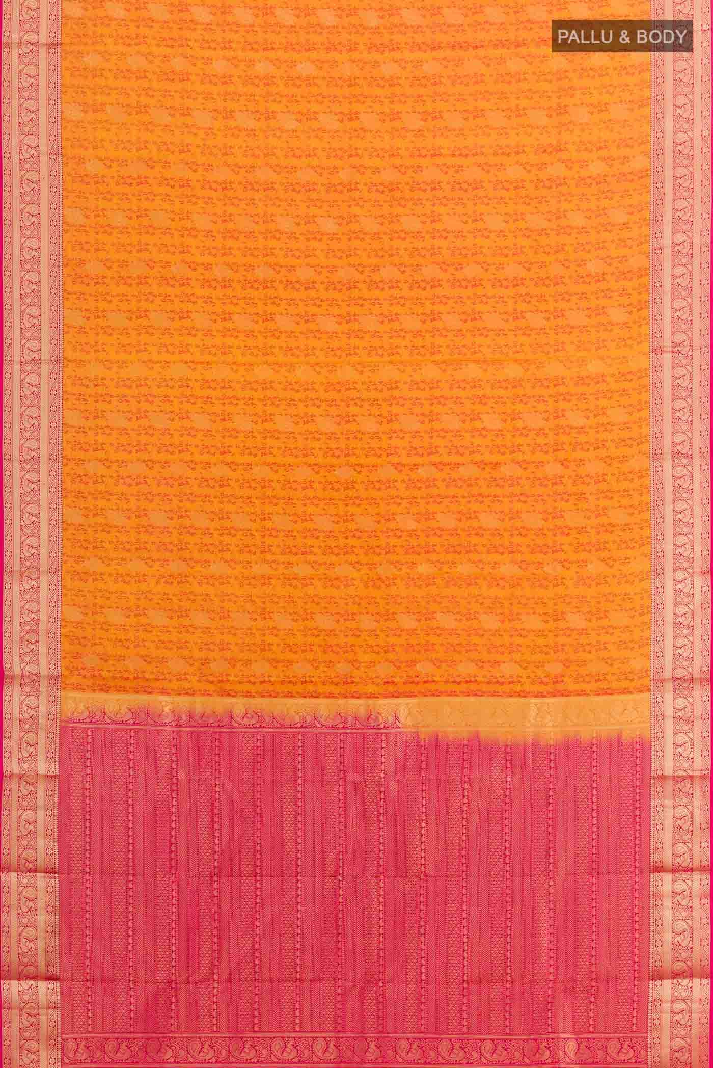 Yellow Dual Tone Kanchipuram Silk Saree