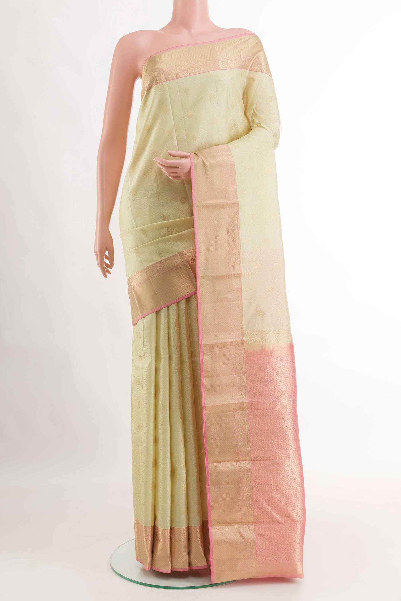 Cream Kanchipuram Silk Saree
