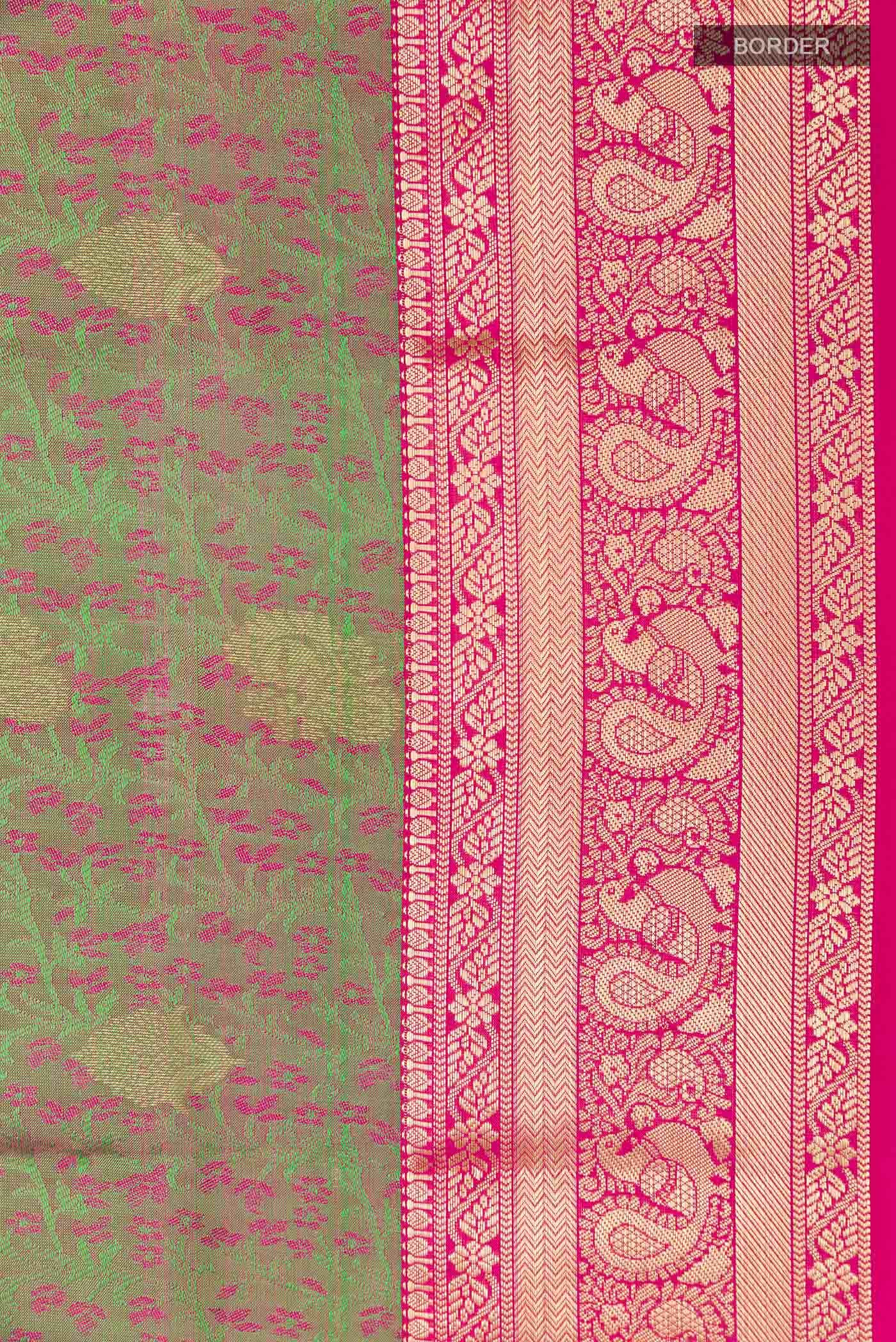 Green Dual Tone Kanchipuram Silk Saree