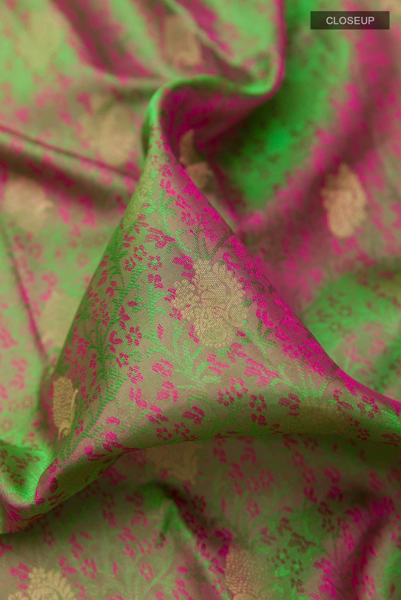 Green Dual Tone Kanchipuram Silk Saree