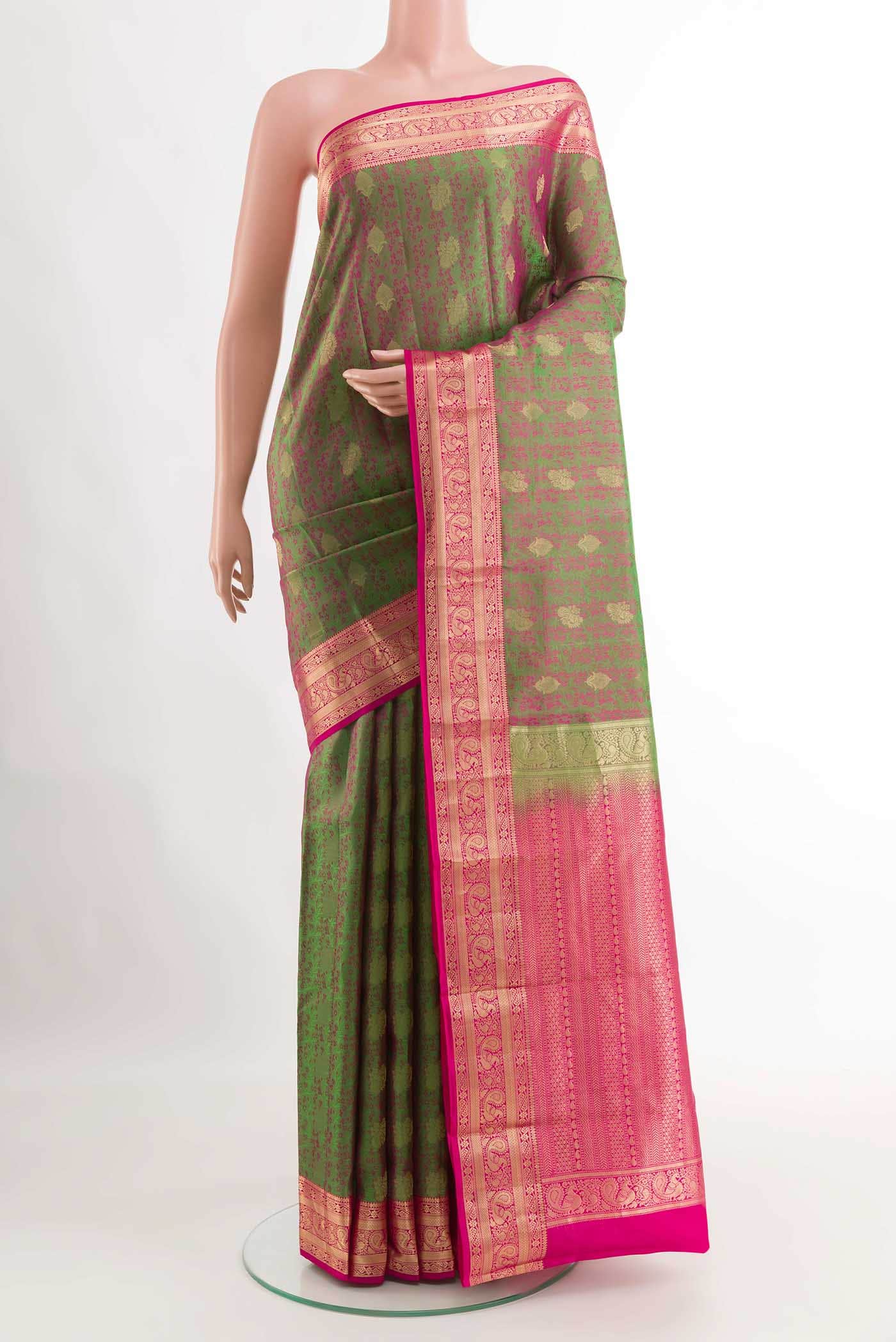 Green Dual Tone Kanchipuram Silk Saree