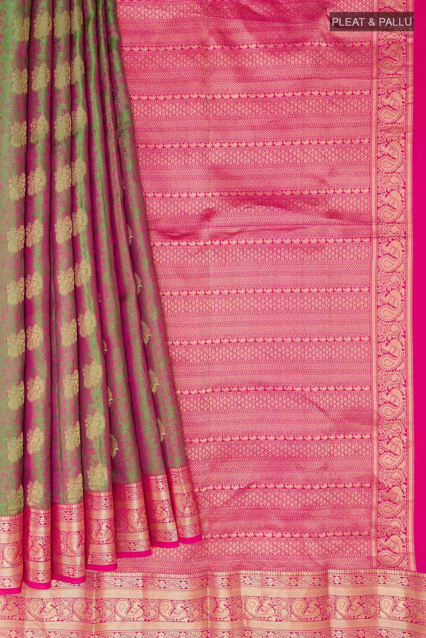 Green Dual Tone Kanchipuram Silk Saree
