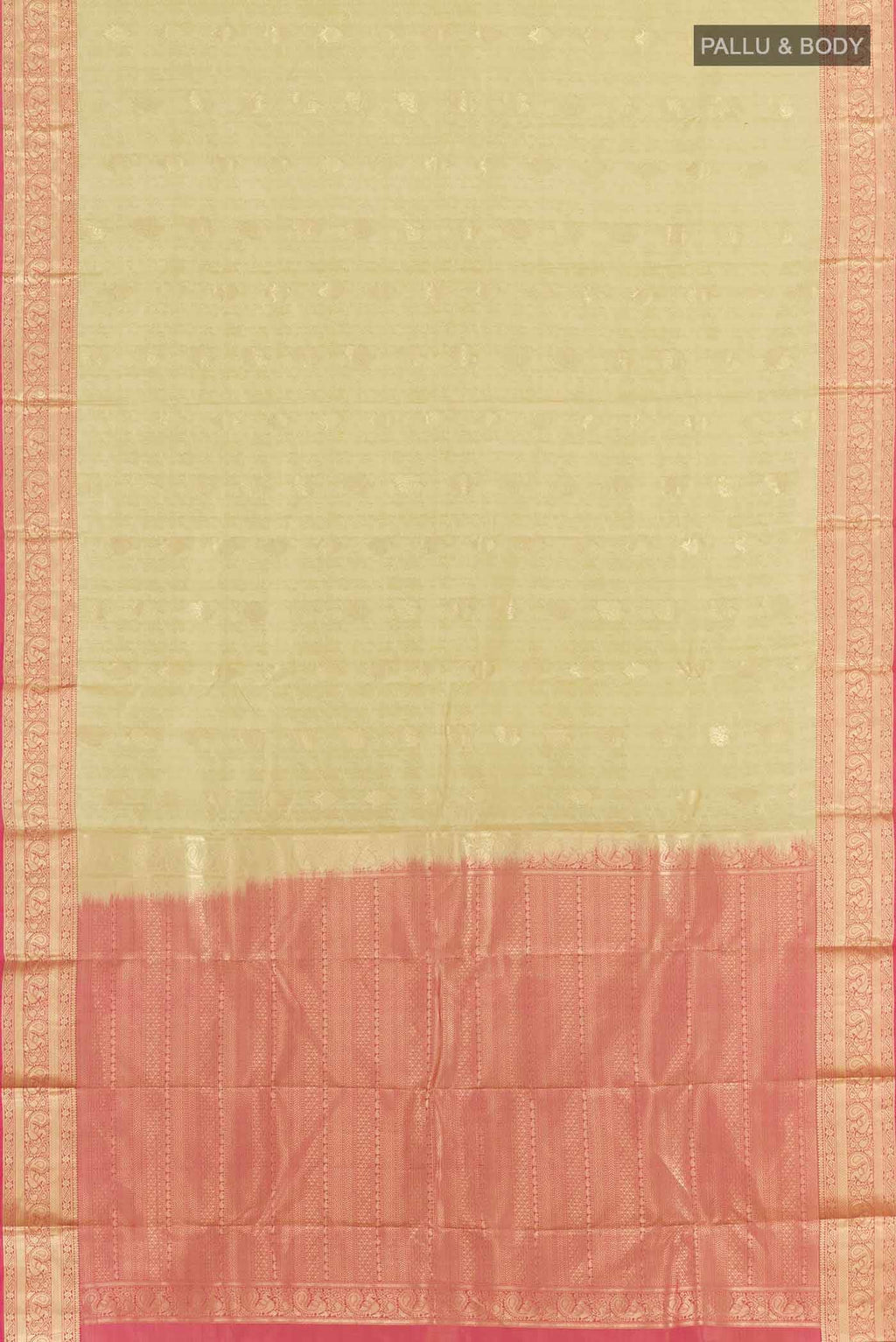 Golden Dual Tone Kanchipuram Silk Saree
