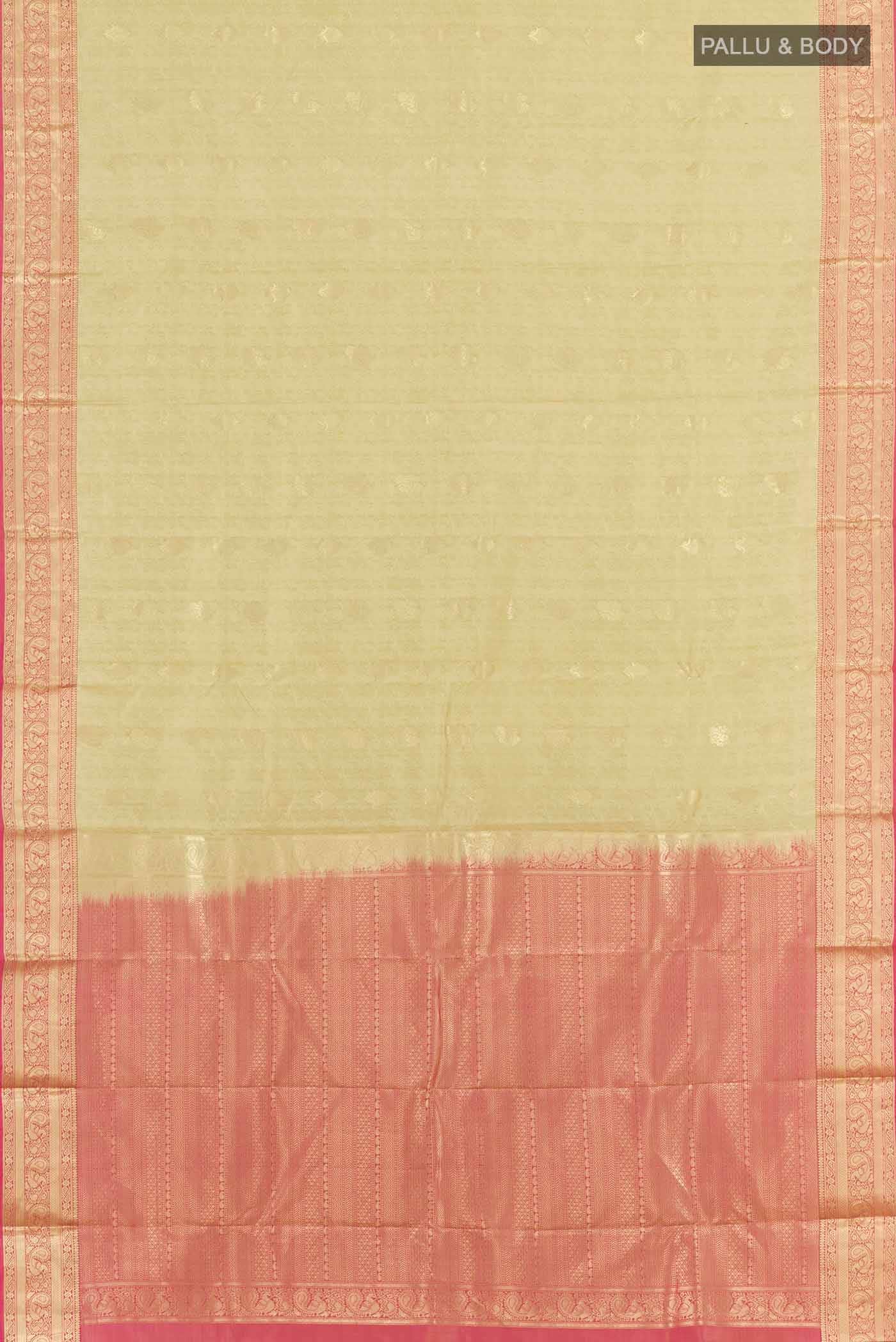 Golden Dual Tone Kanchipuram Silk Saree