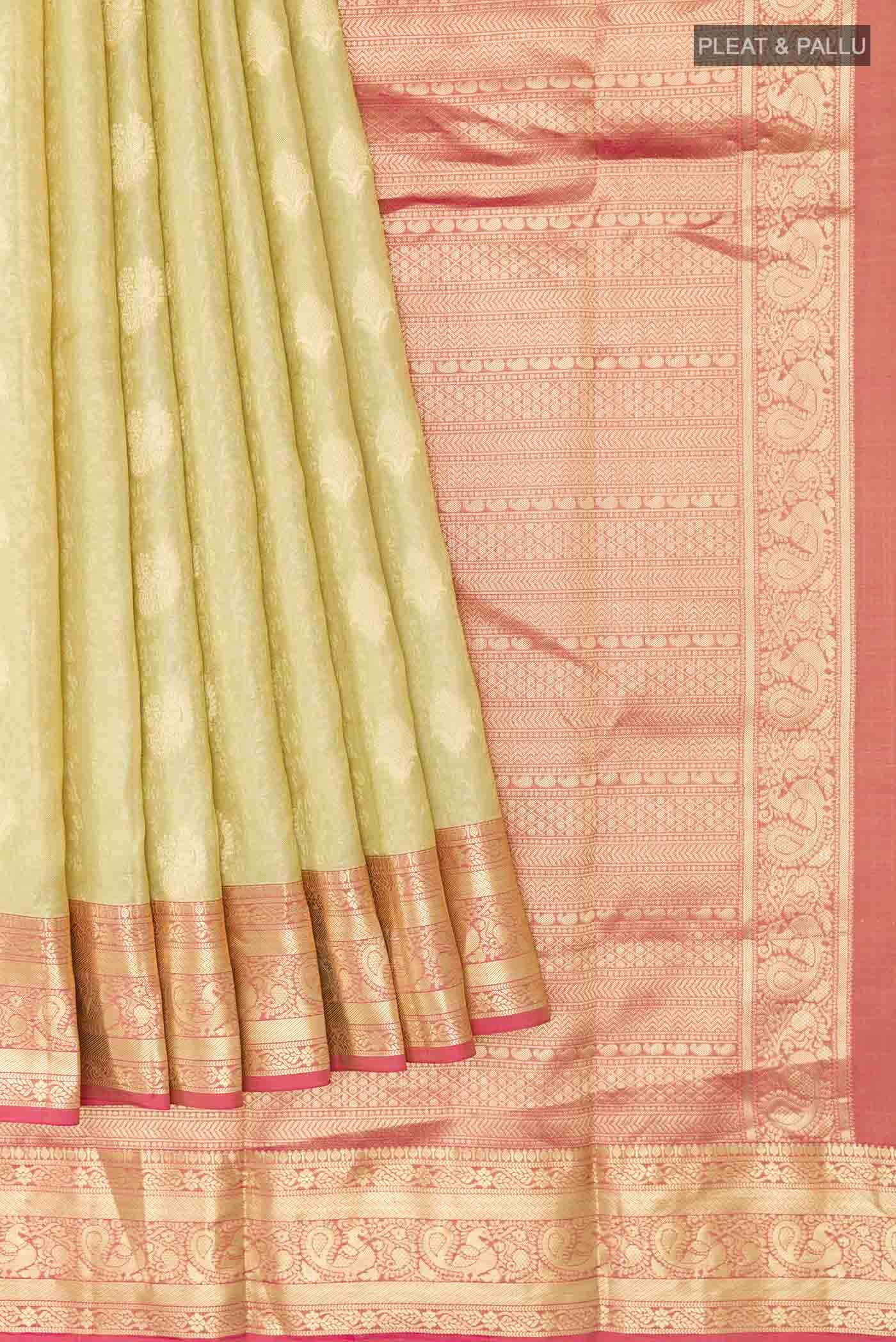 Golden Dual Tone Kanchipuram Silk Saree