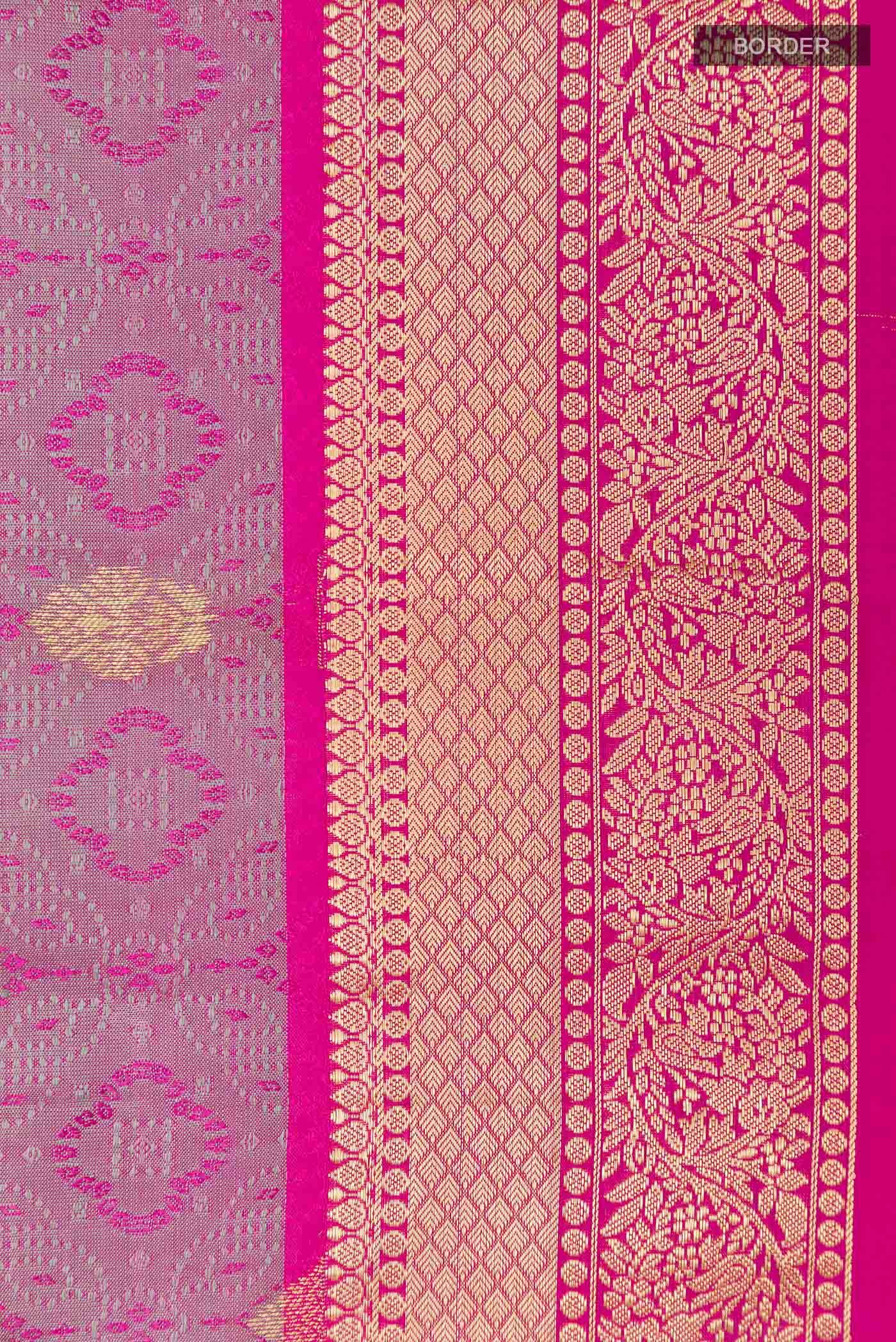 Dark Pink Kanchipuram Silk Saree