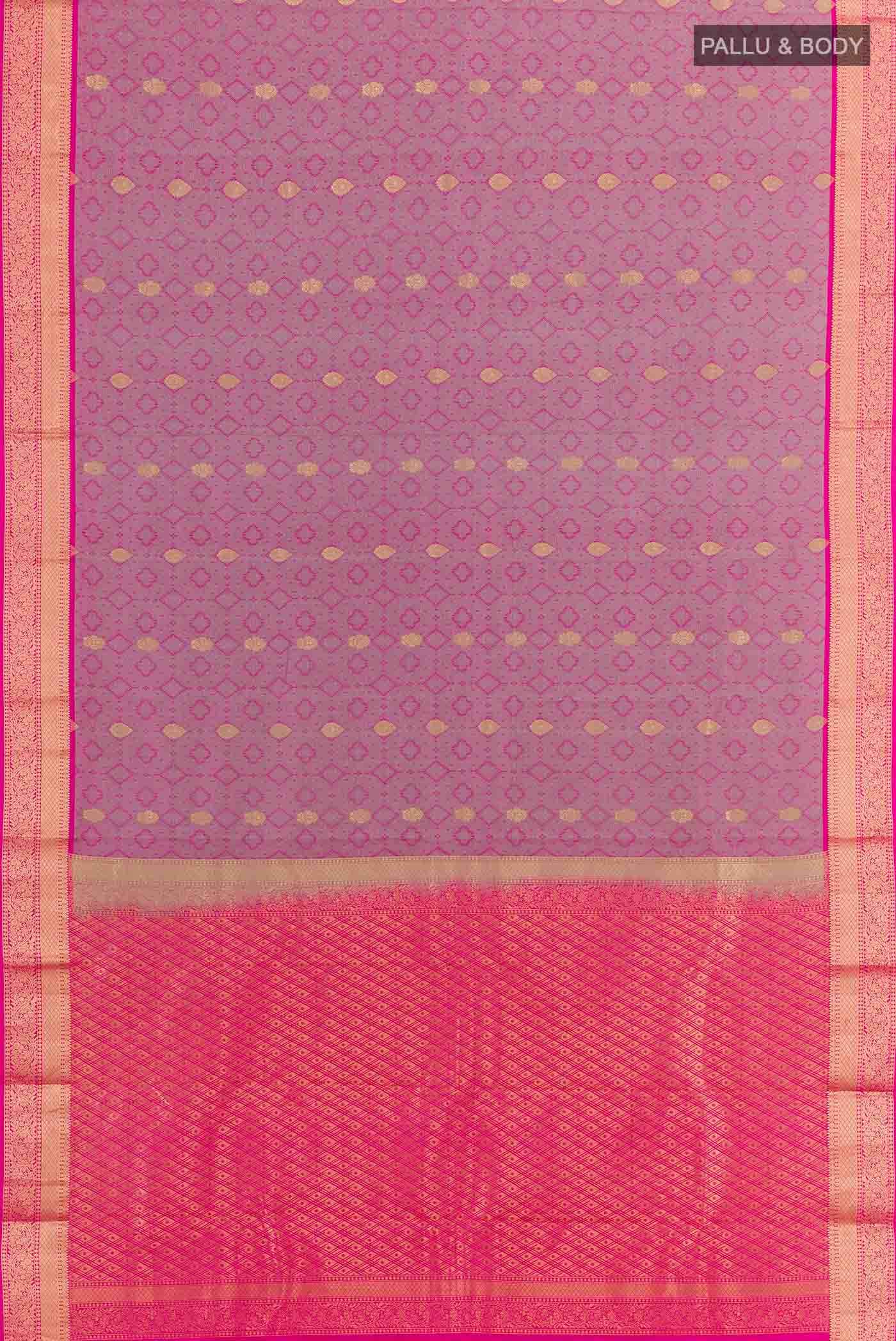 Dark Pink Kanchipuram Silk Saree