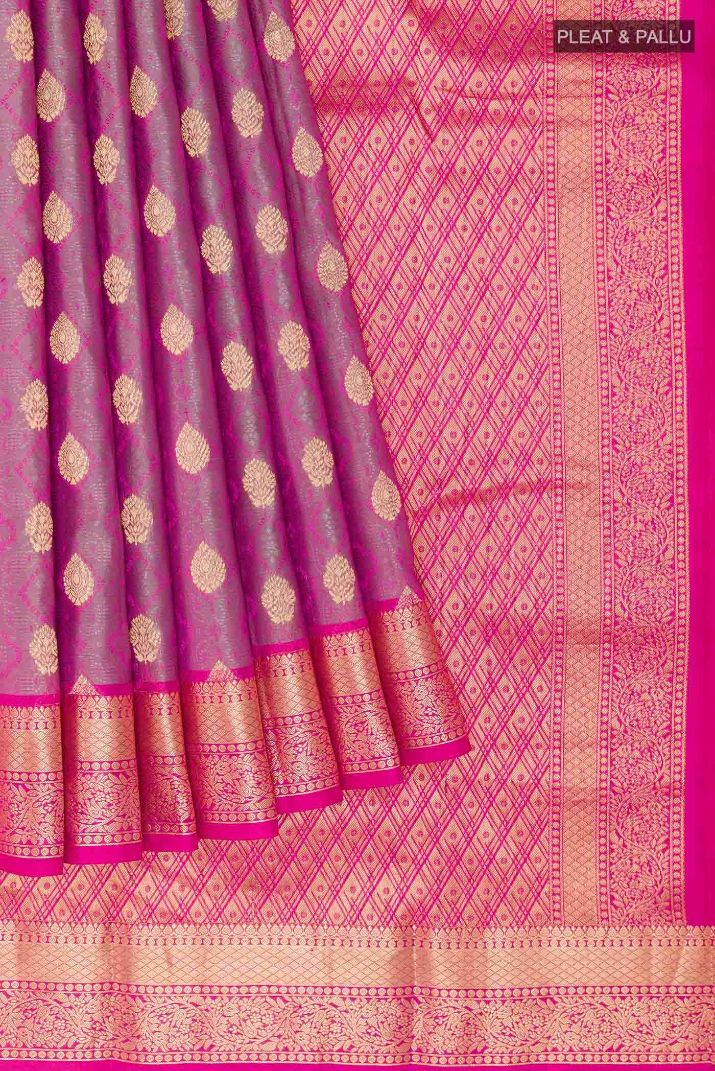 Dark Pink Kanchipuram Silk Saree
