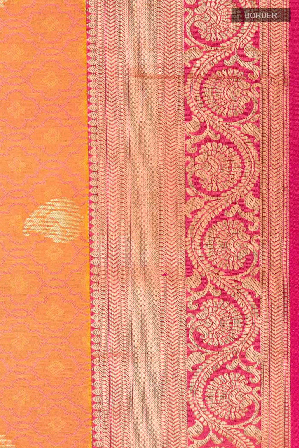 Orange Dual Tone Kanchipuram Silk Saree