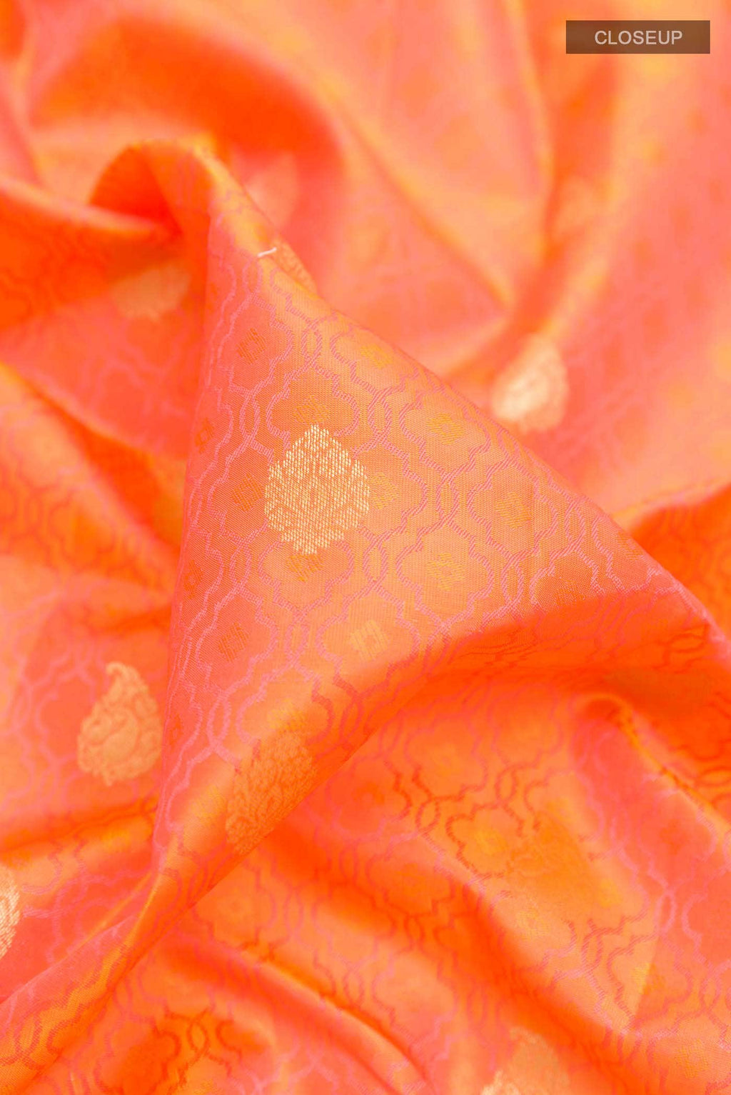 Orange Dual Tone Kanchipuram Silk Saree