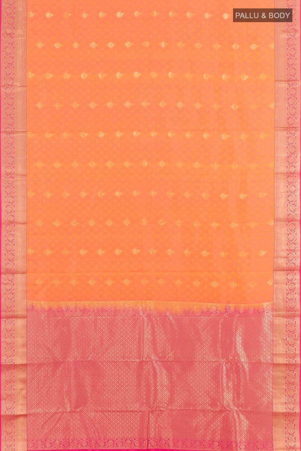 Orange Dual Tone Kanchipuram Silk Saree