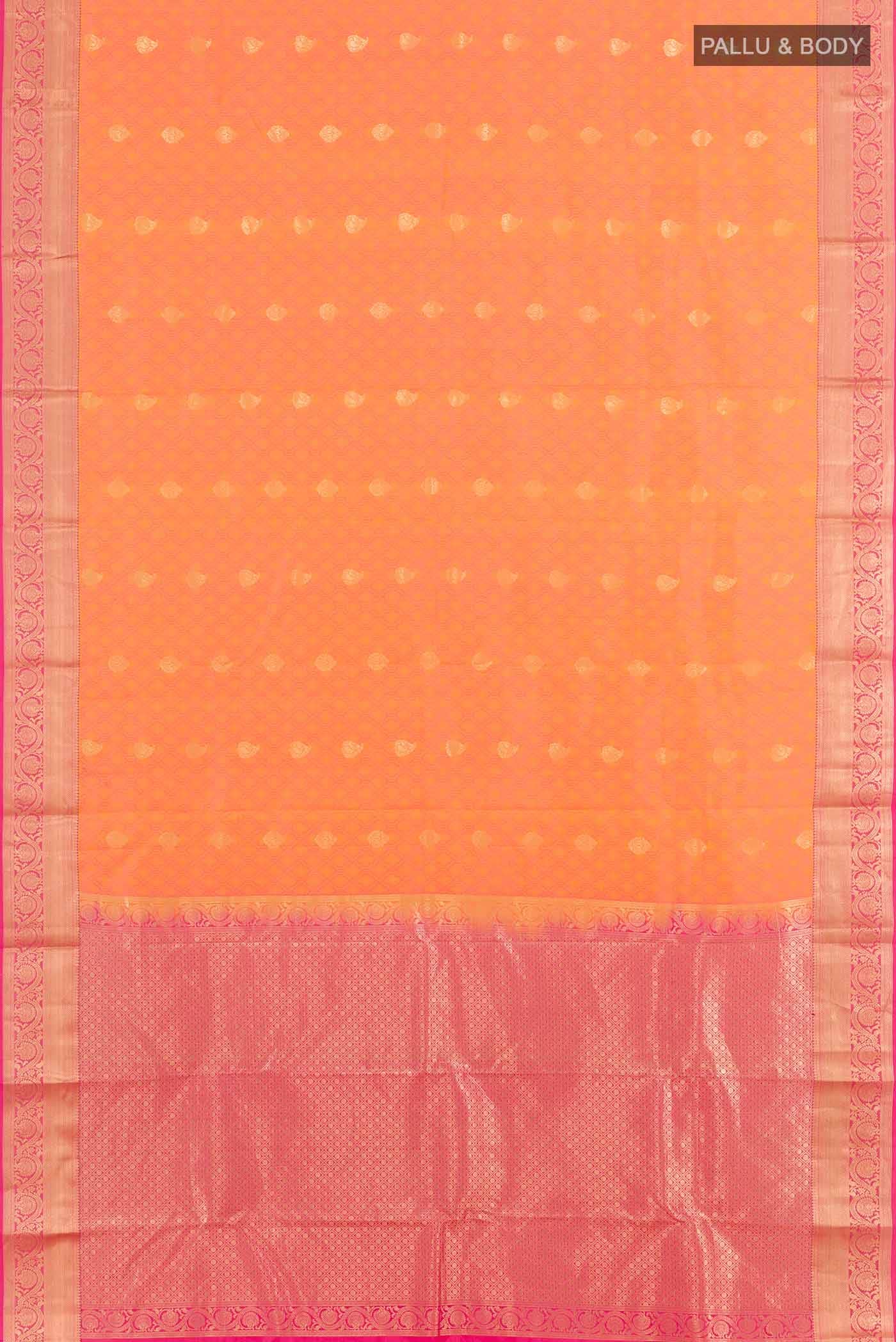Orange Dual Tone Kanchipuram Silk Saree