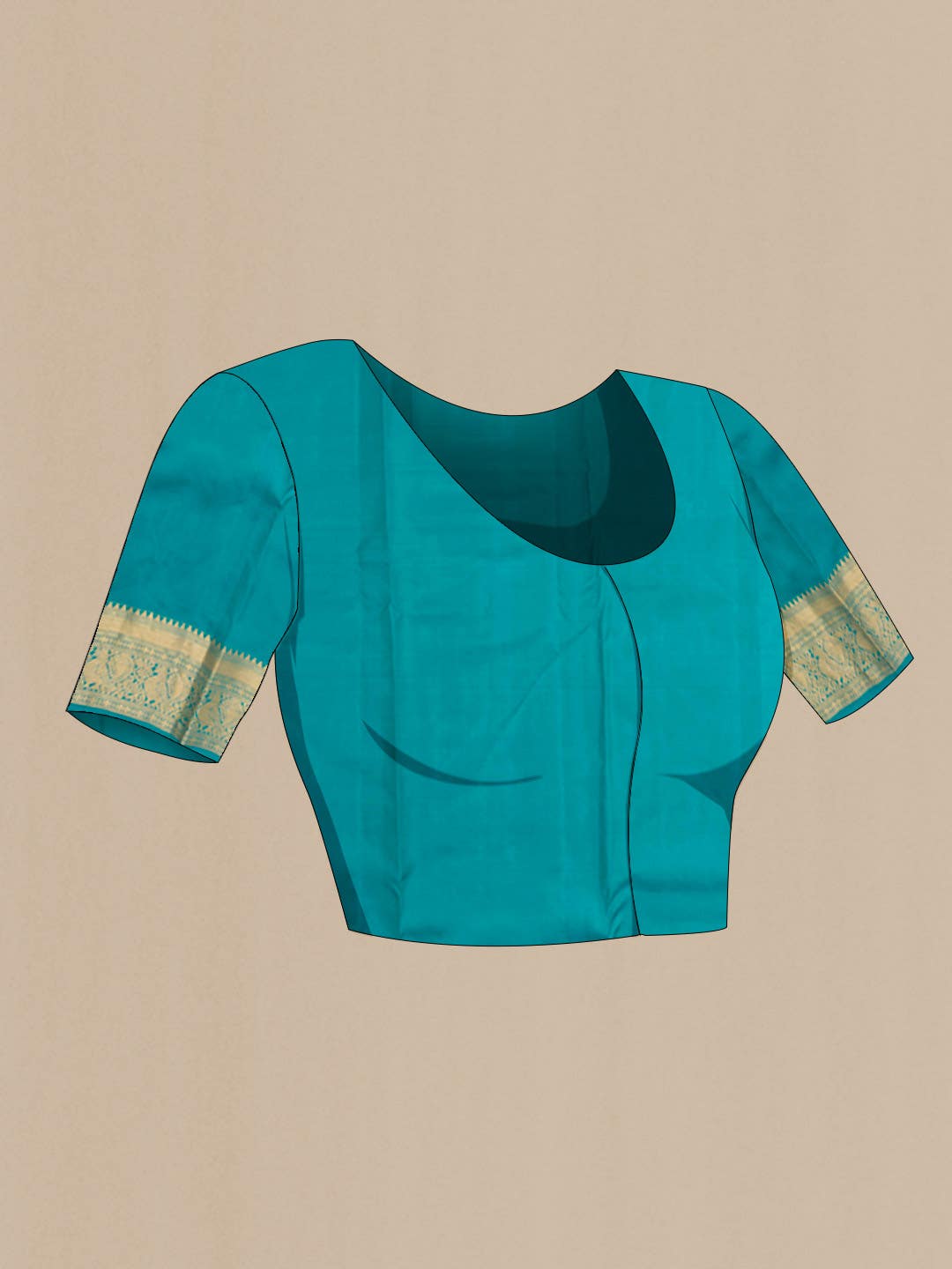 Peacock Blue Dual Tone Kanchipuram Silk Saree