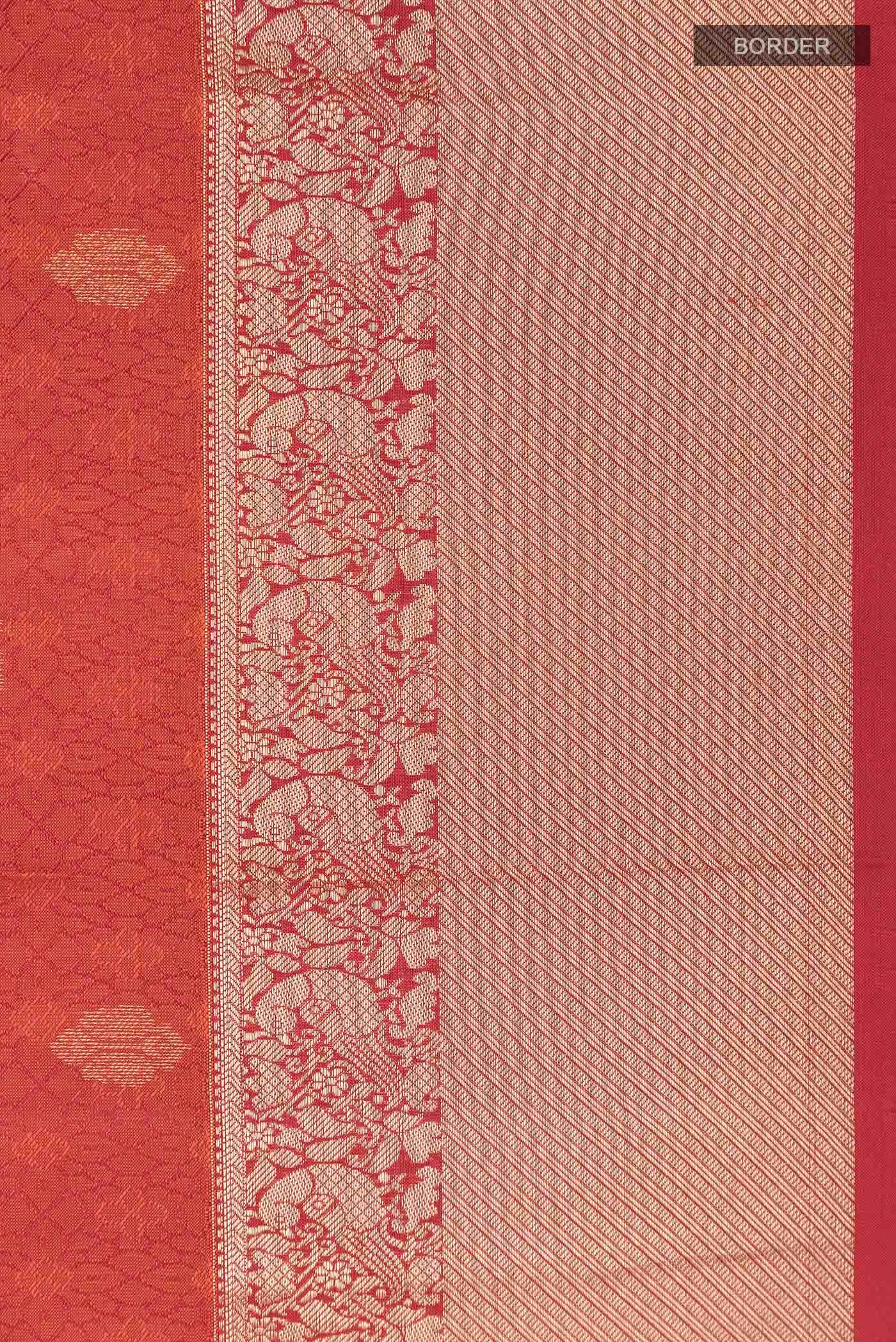 Brick Orange Kanchipuram Silk Saree