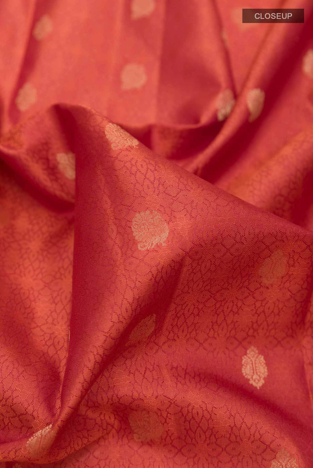 Brick Orange Kanchipuram Silk Saree