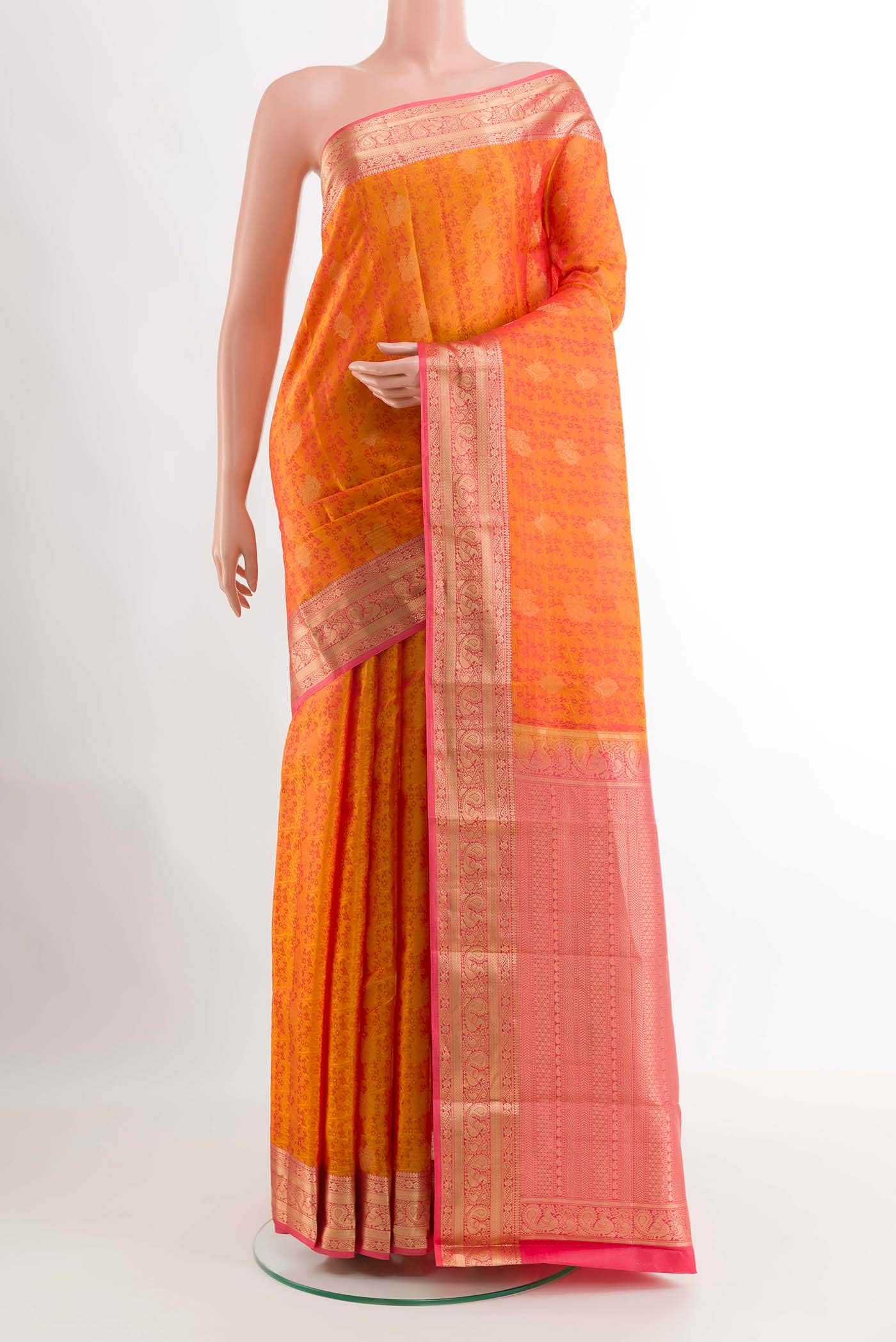 Yellow Dual Tone Kanchipuram Silk Saree