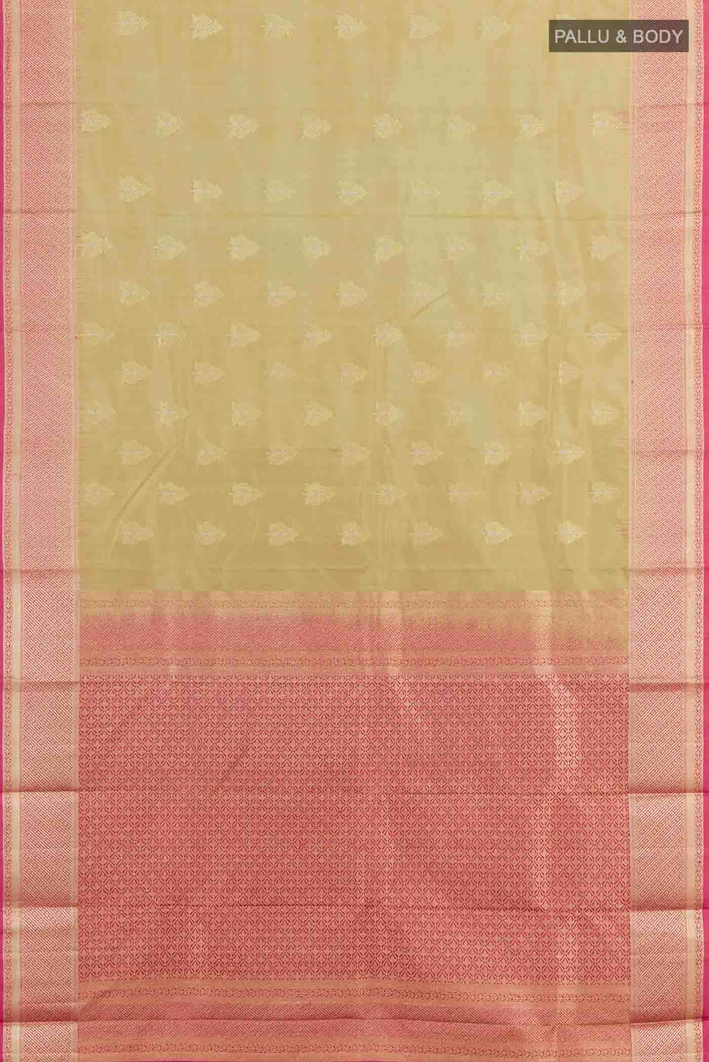 Beige Kanchipuram Silk Saree