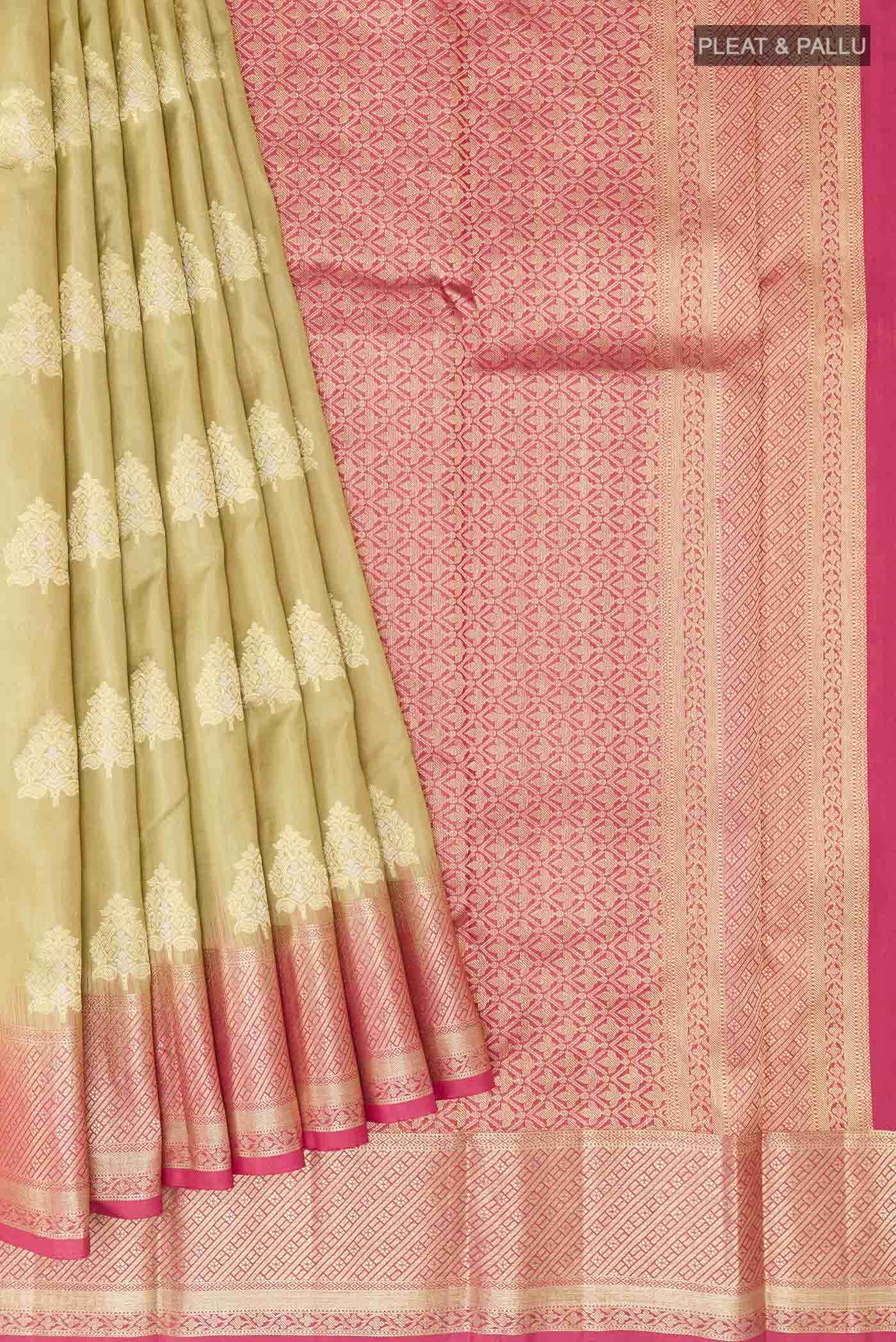 Beige Kanchipuram Silk Saree