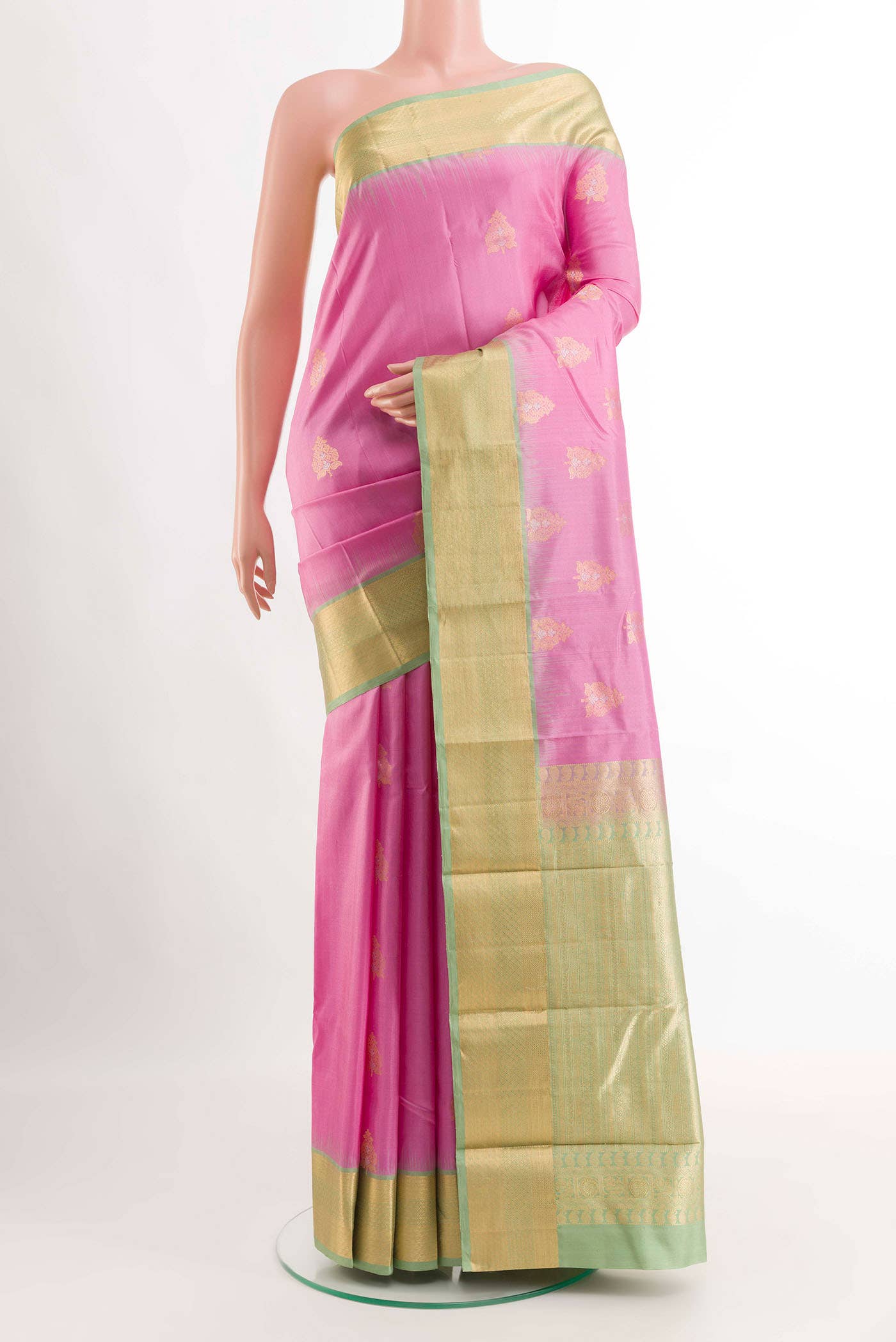 Pink Kanchipuram Silk Saree