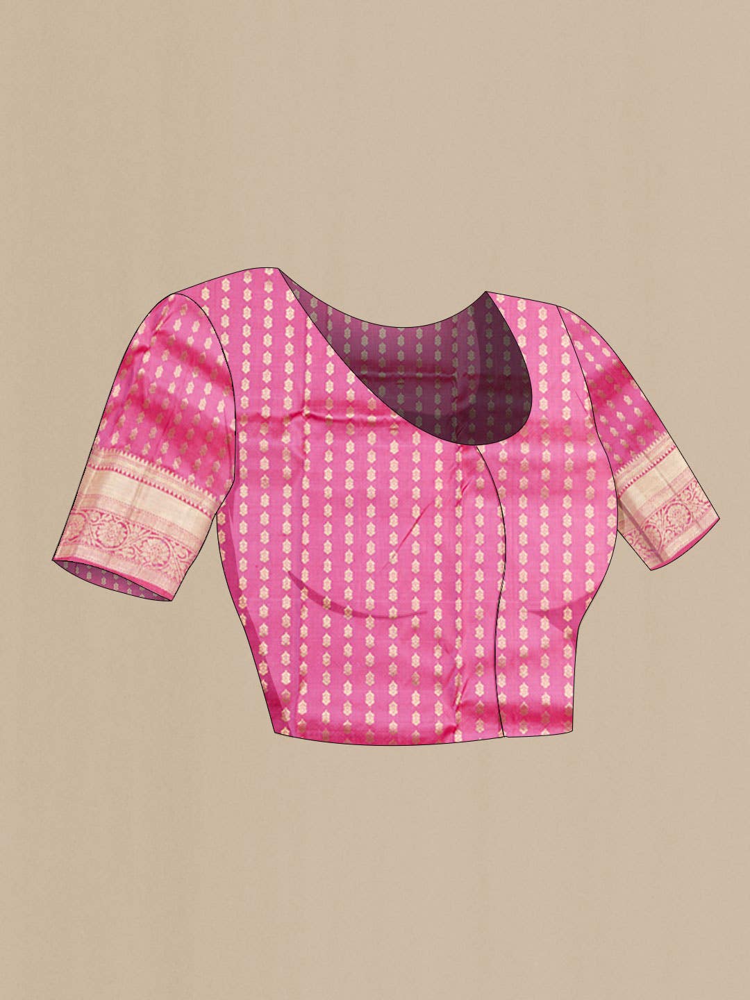 Beige Kanchipuram Silk Saree