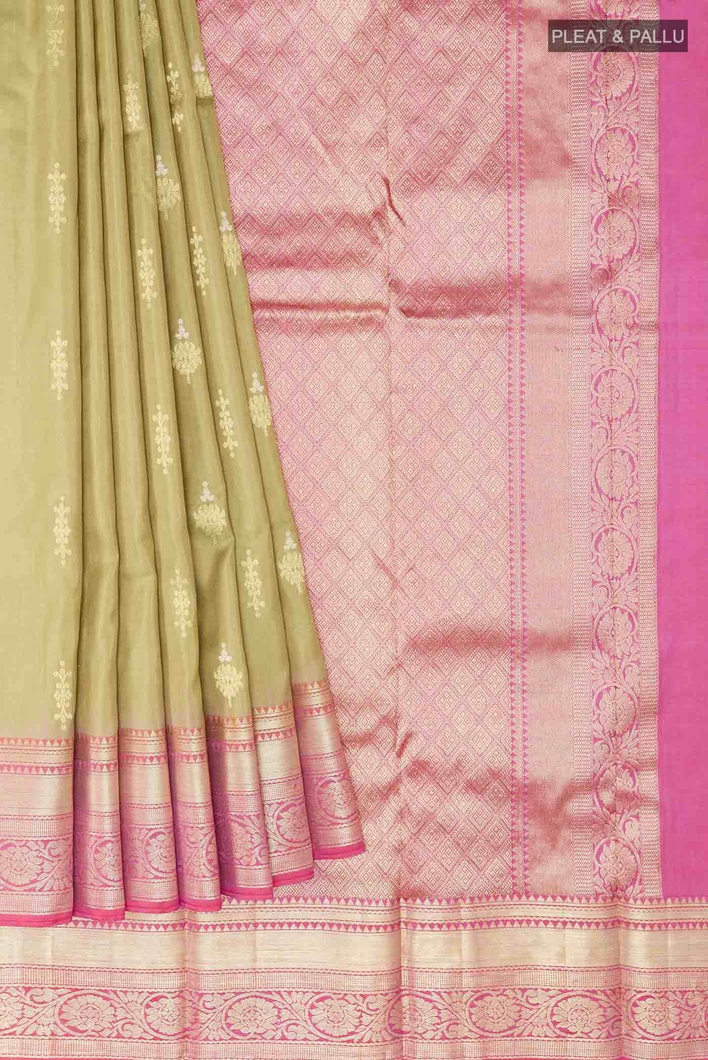 Beige Kanchipuram Silk Saree