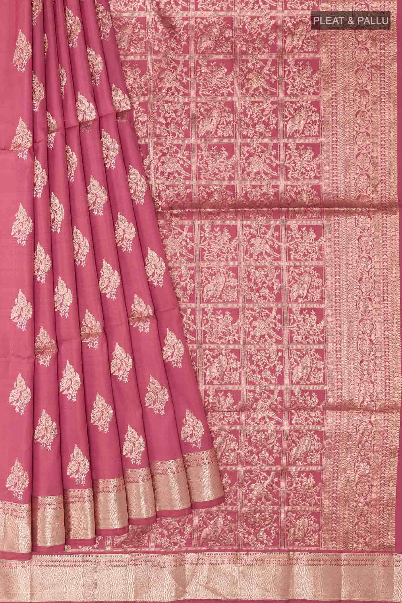 Imperial Pink Soft Silk Saree