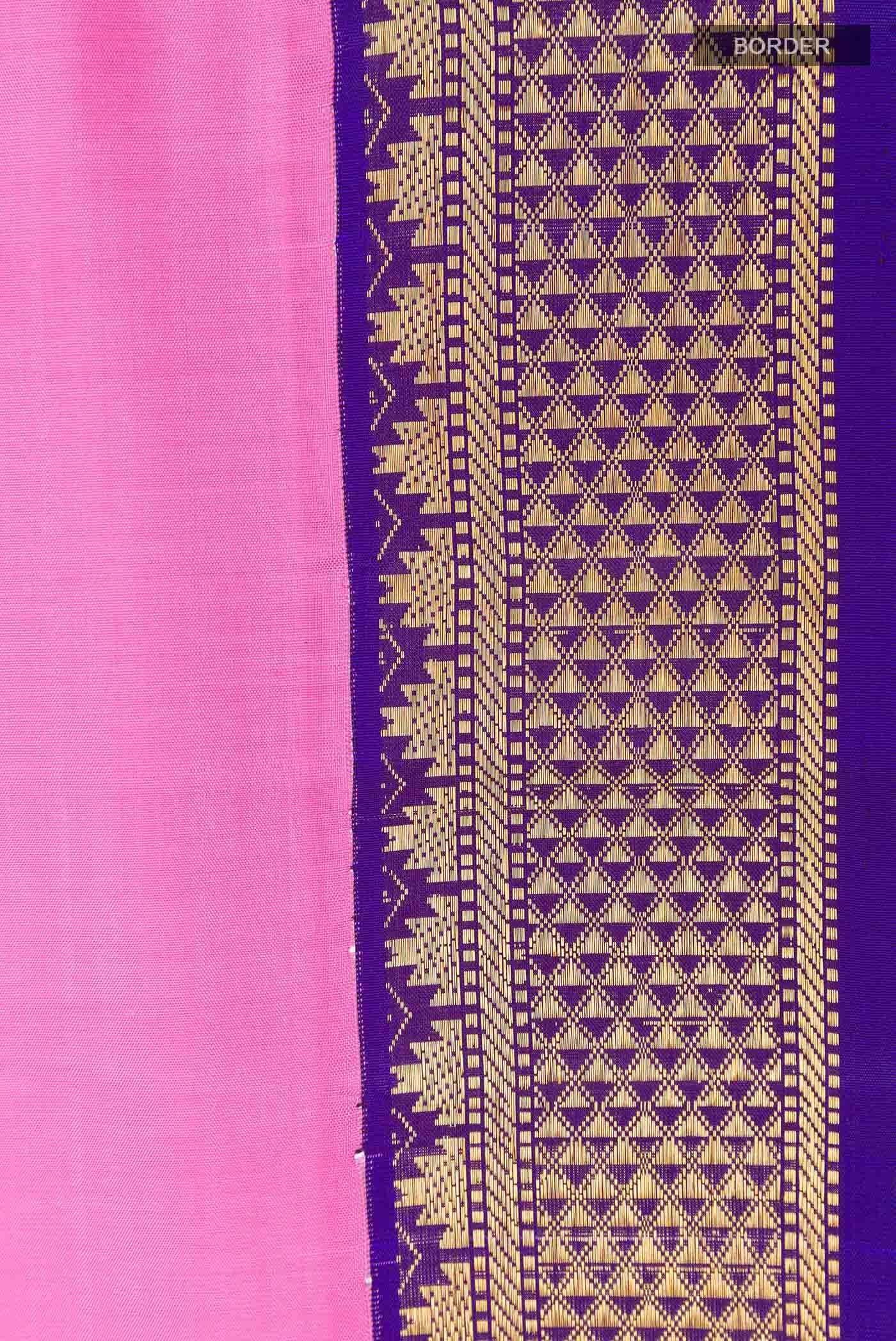 Pink Kanchipuram Silk Nine Yards Saree