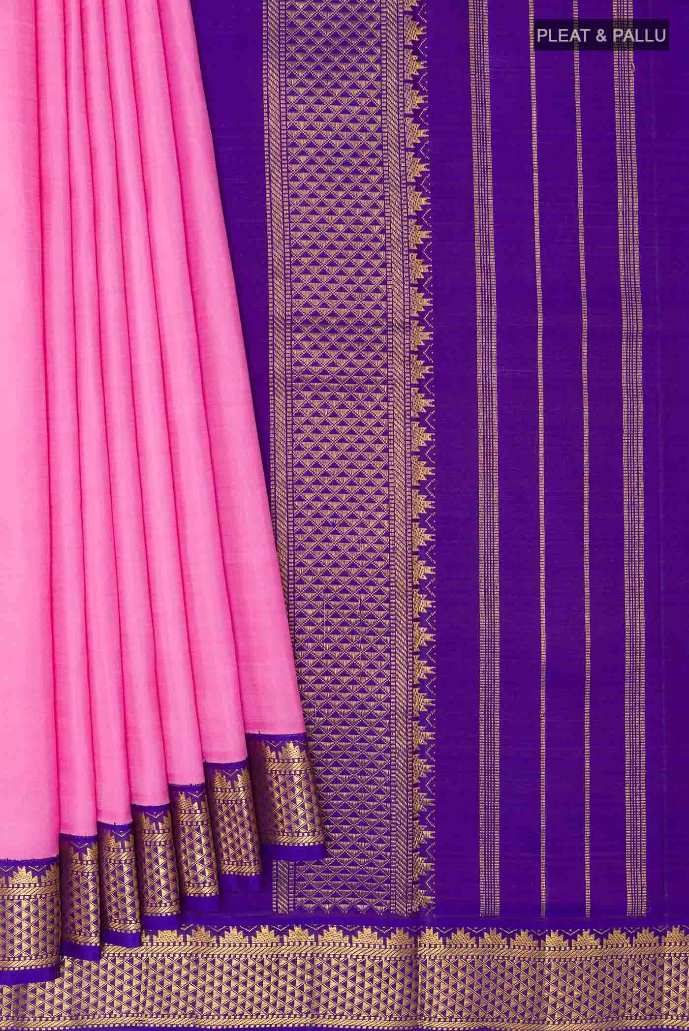 Pink Kanchipuram Silk Nine Yards Saree