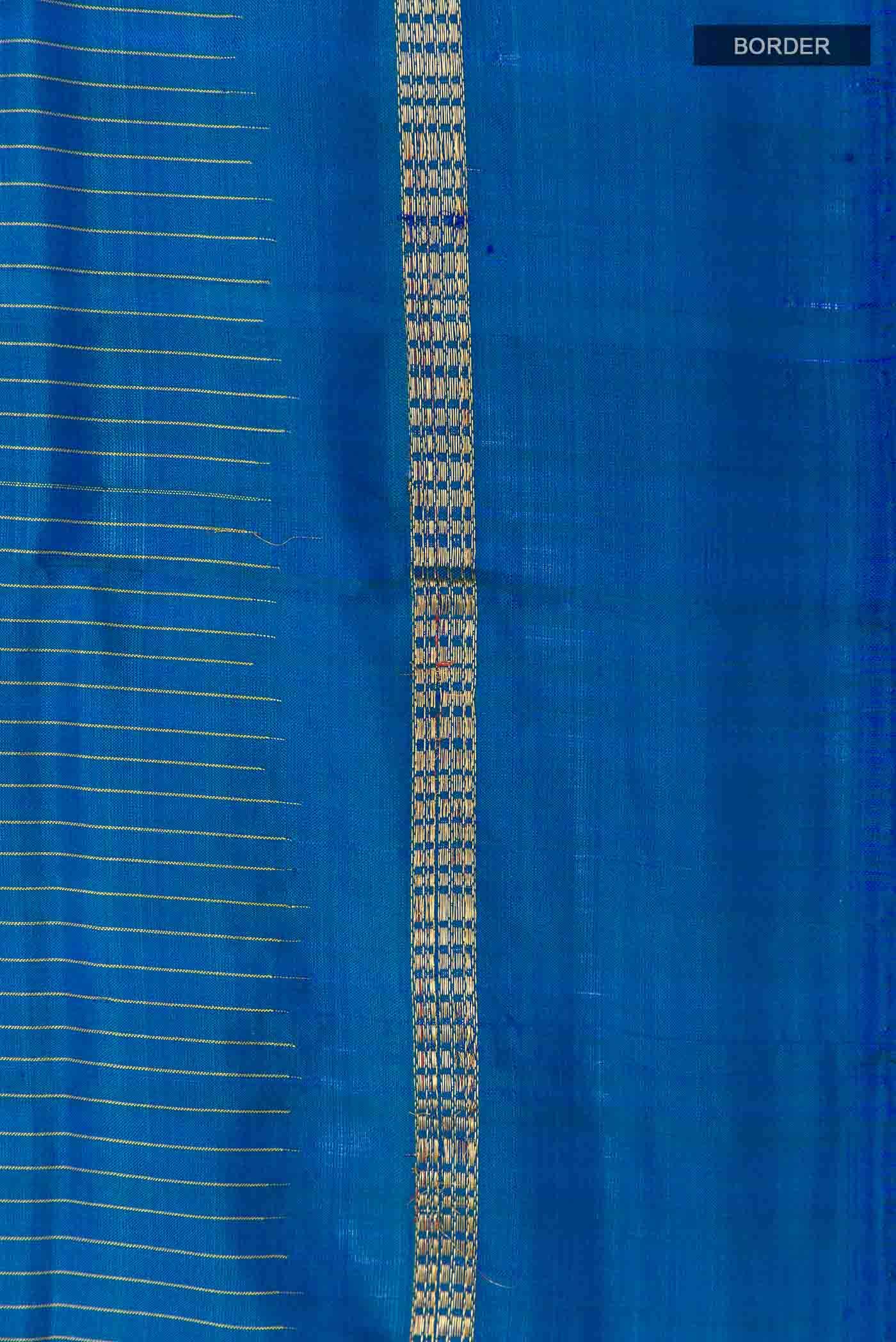 Blue Kanchipuram Silk Nine Yards Saree