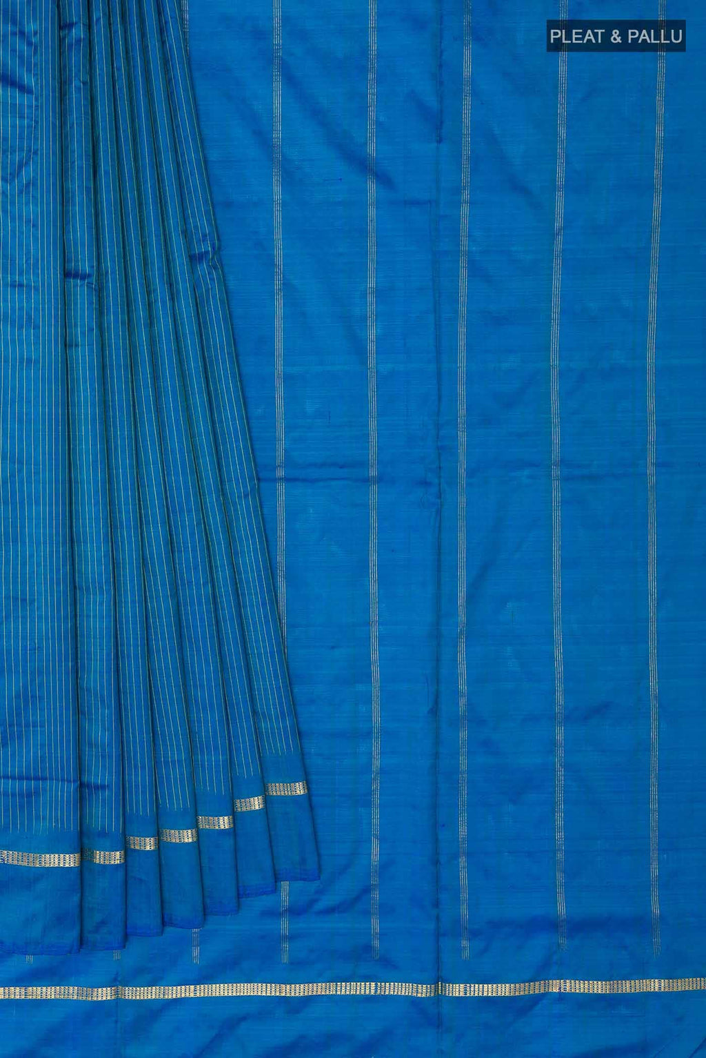 Blue Kanchipuram Silk Nine Yards Saree
