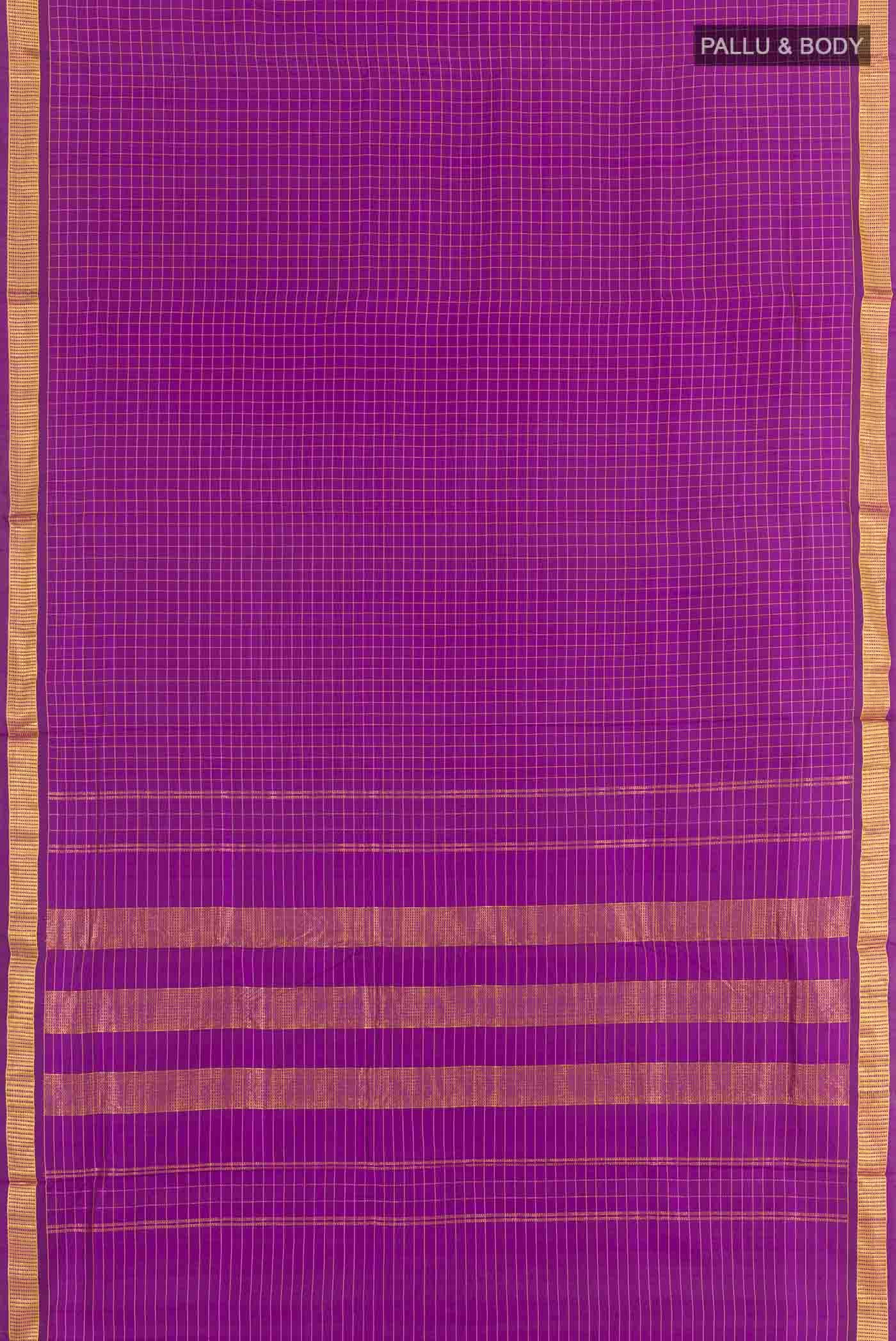 Purple Kanchipuram Silk Nine Yards Saree