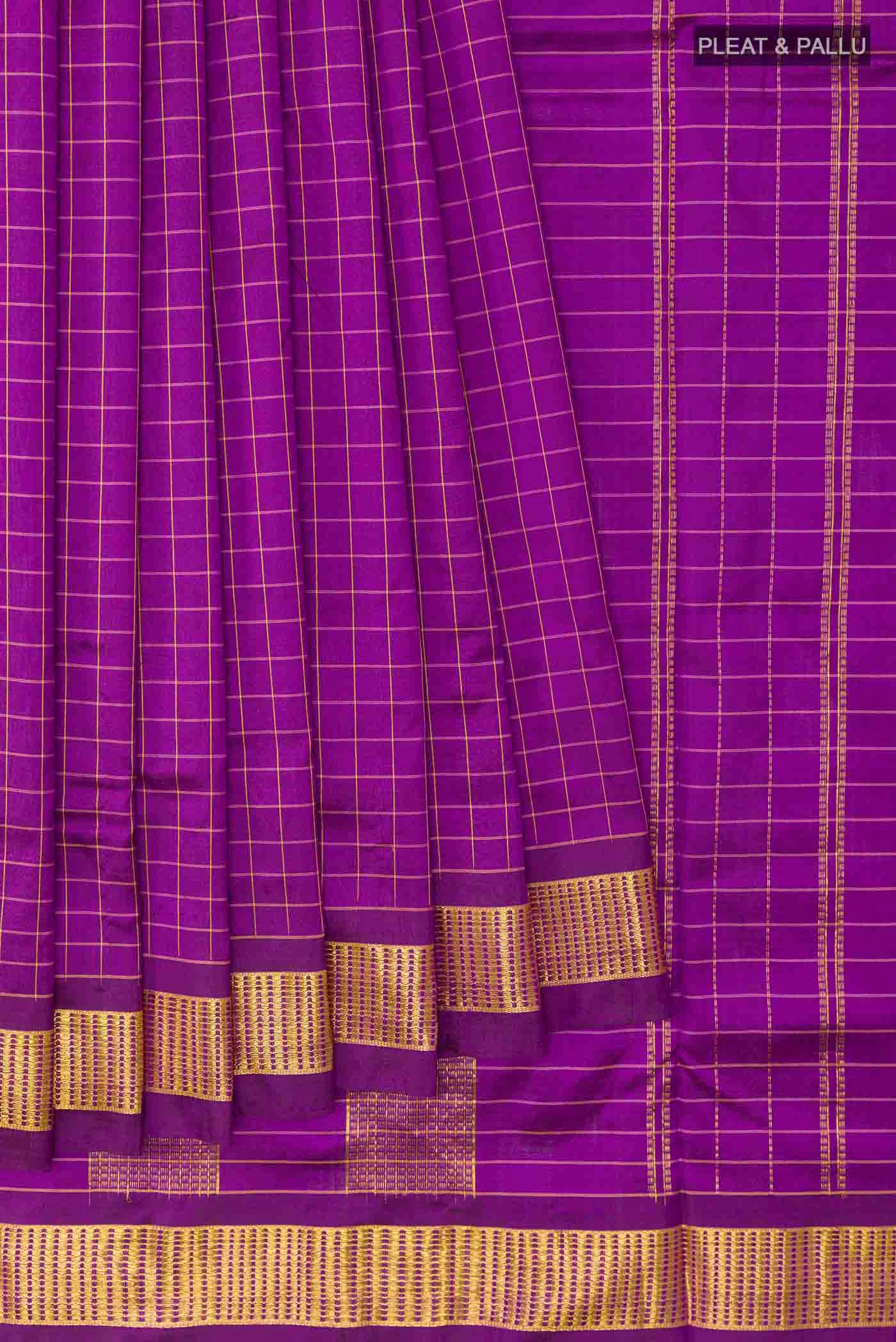 Purple Kanchipuram Silk Nine Yards Saree
