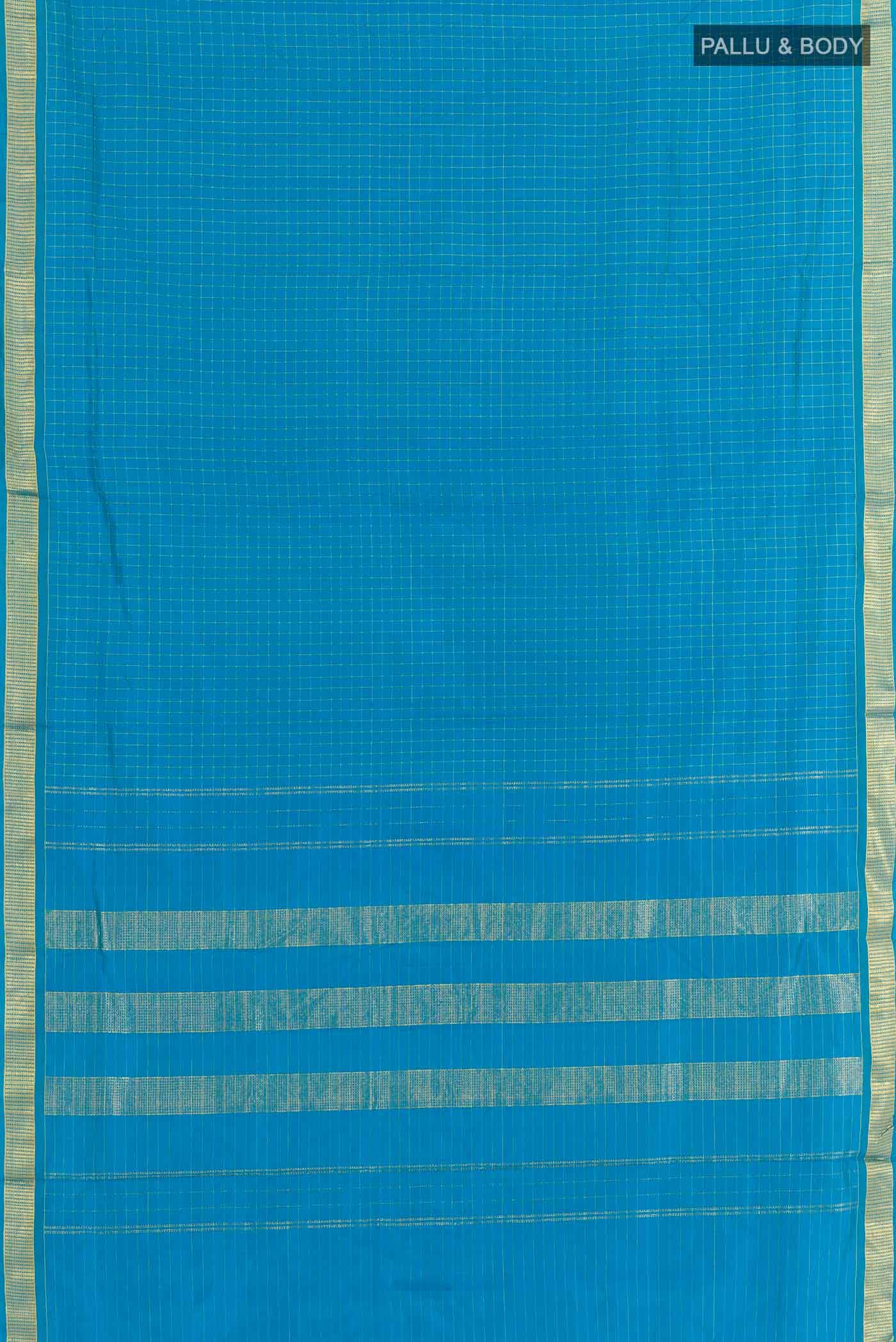 Blue Kanchipuram Silk Nine Yards Saree