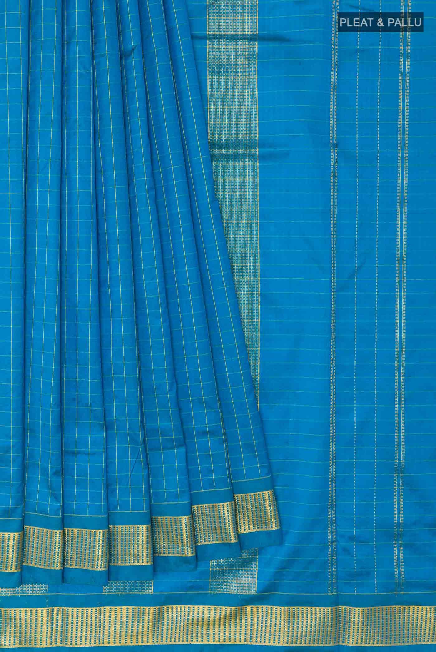 Blue Kanchipuram Silk Nine Yards Saree
